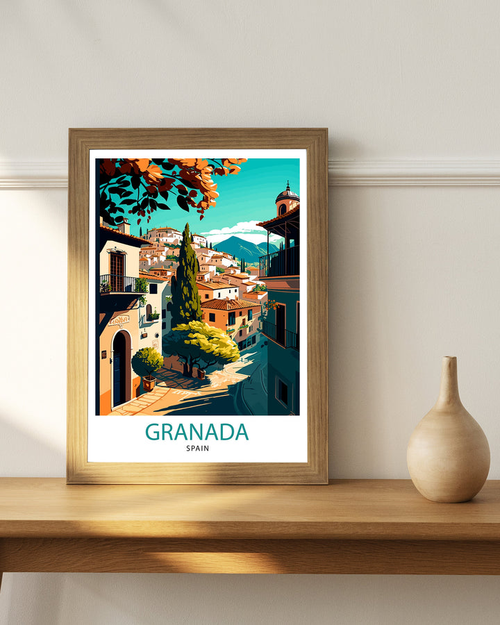 Granada Spain Travel Poster Granada Wall Art Spain Travel Poster Granada Home Decor Granada Spain Illustration Travel Posters