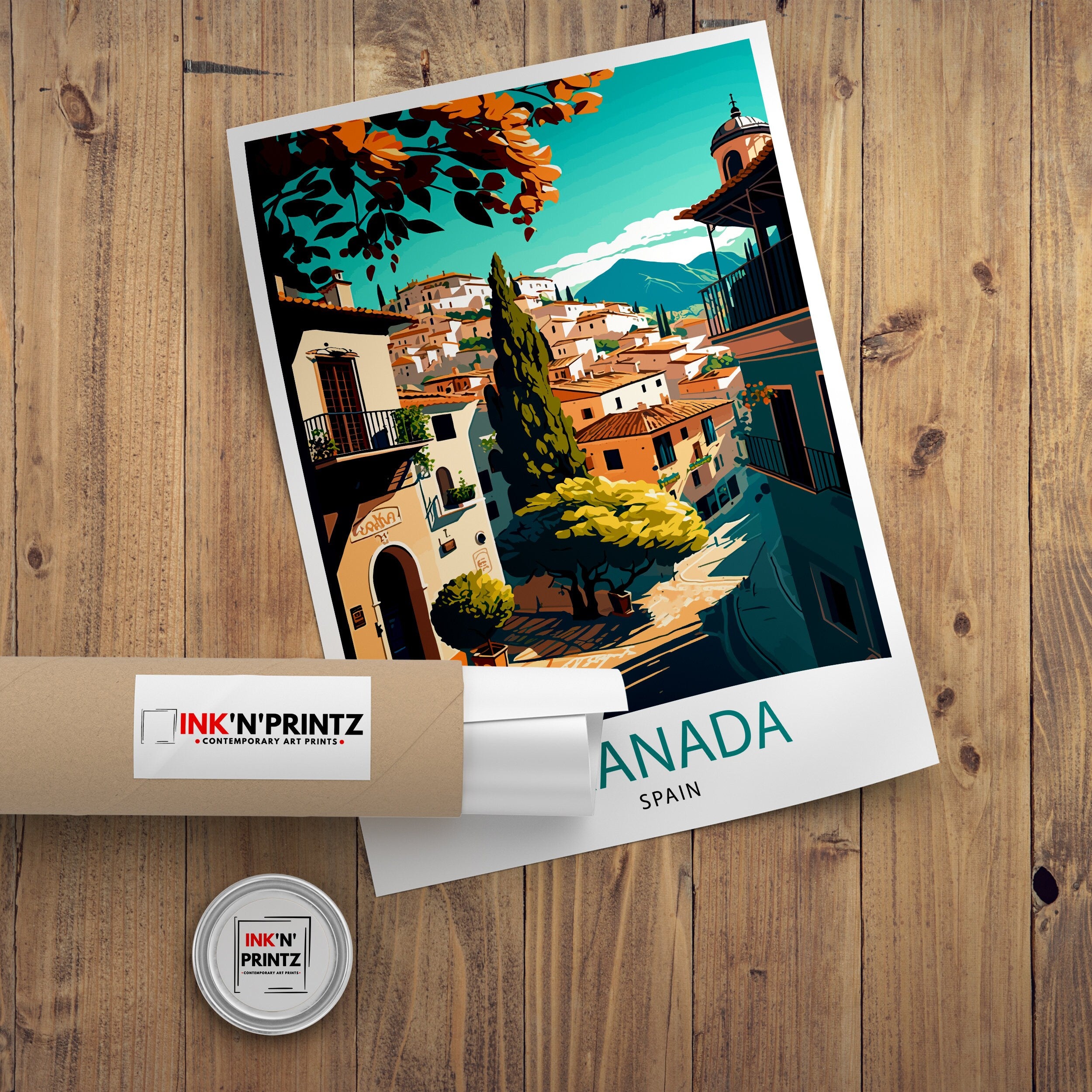 Granada Spain Travel Print Granada Wall Art Spain Travel Poster Granada Home Decor Granada Spain Illustration Travel Prints