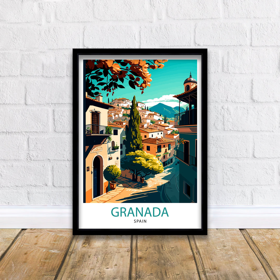 Granada Spain Travel Poster Granada Wall Art Spain Travel Poster Granada Home Decor Granada Spain Illustration Travel Posters