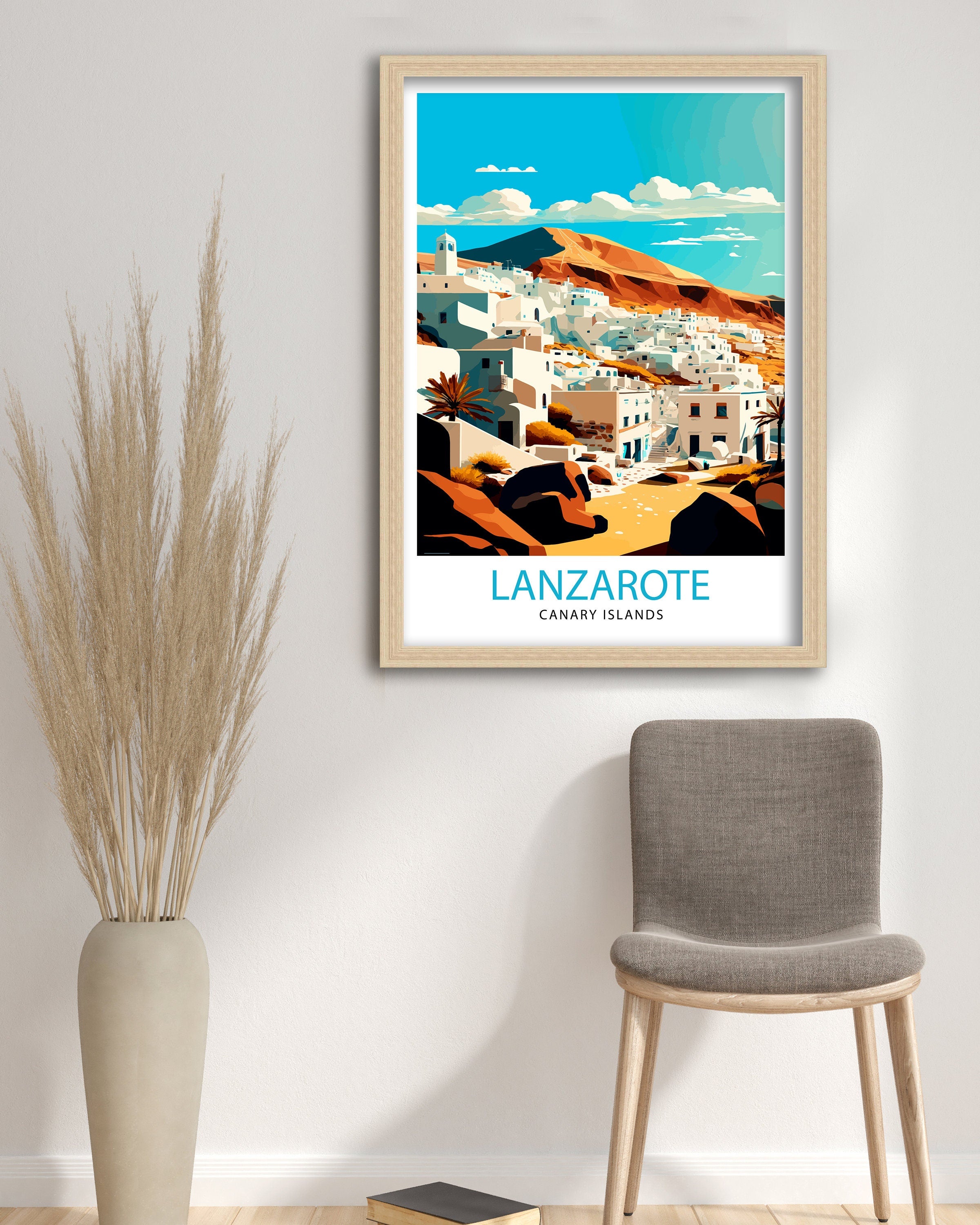 Lanzarote Spain Travel Print, Volcanic Island Art
