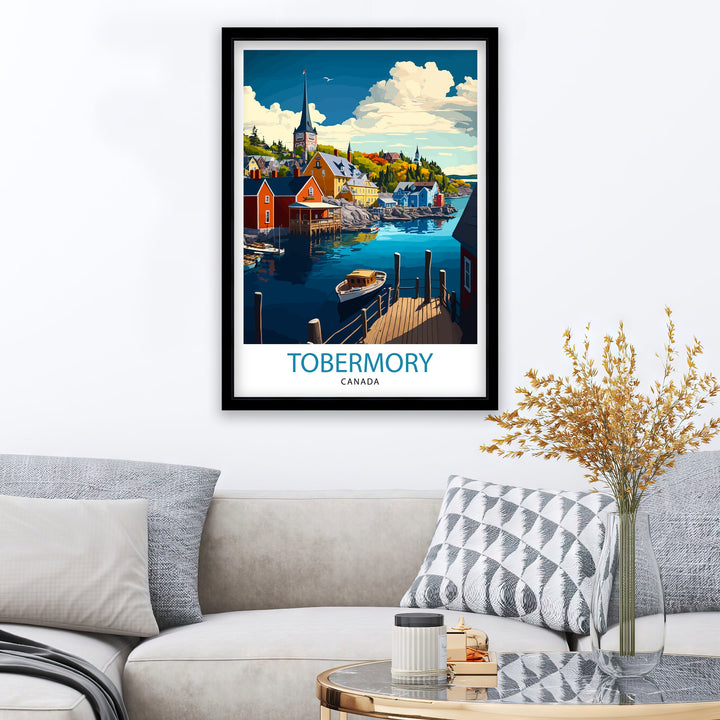 Tobermory Canada Travel Poster Tobermory Wall Art Tobermory Home Decor Tobermory Illustration Travel Poster Gift Canada Home Decor