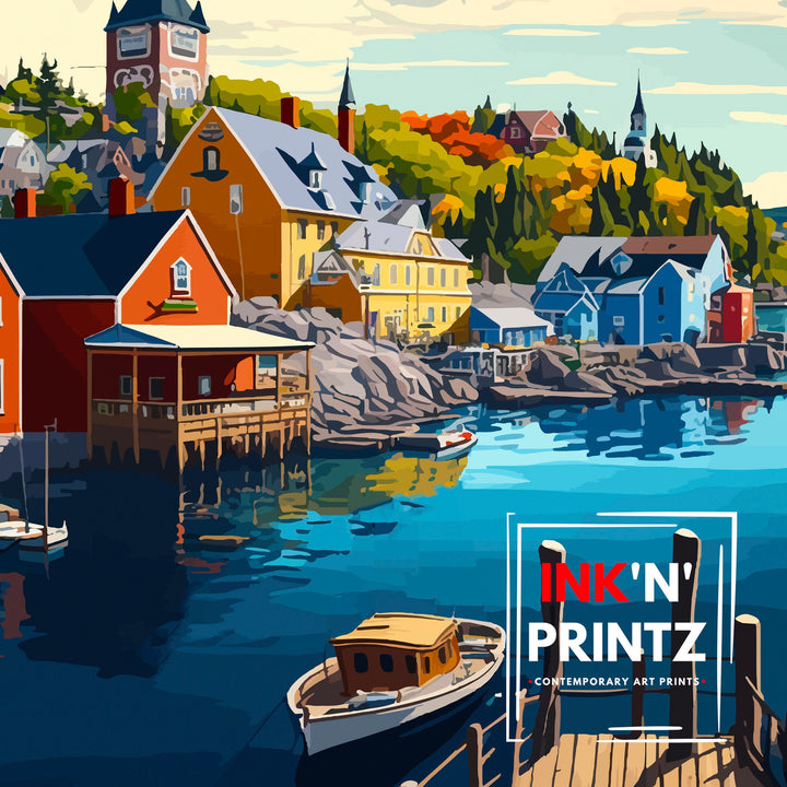 Tobermory Canada Travel Poster Tobermory Wall Art Tobermory Home Decor Tobermory Illustration Travel Poster Gift Canada Home Decor