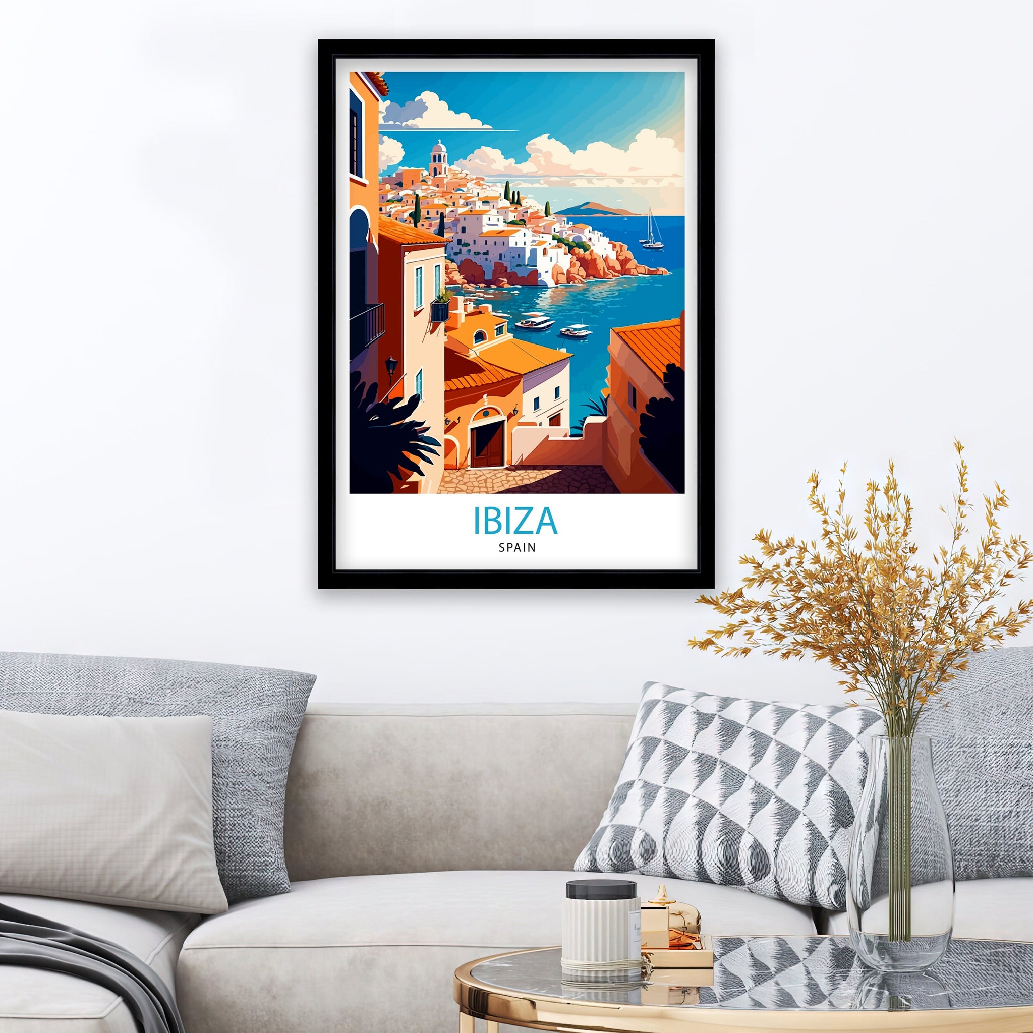 Ibiza Travel Print Ibiza Wall Art Ibiza Home Decor Ibiza Illustration Ibiza Spain Travel Poster Gift for Ibiza Lovers Spain Wall Decor