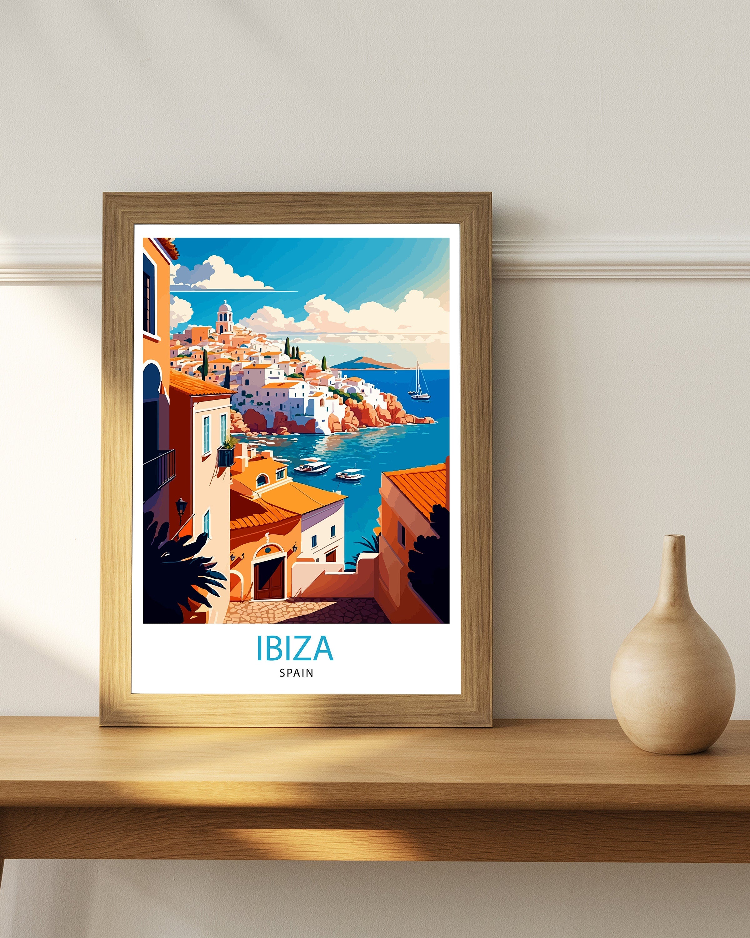 Ibiza Travel Print Ibiza Wall Art Ibiza Home Decor Ibiza Illustration Ibiza Spain Travel Poster Gift for Ibiza Lovers Spain Wall Decor