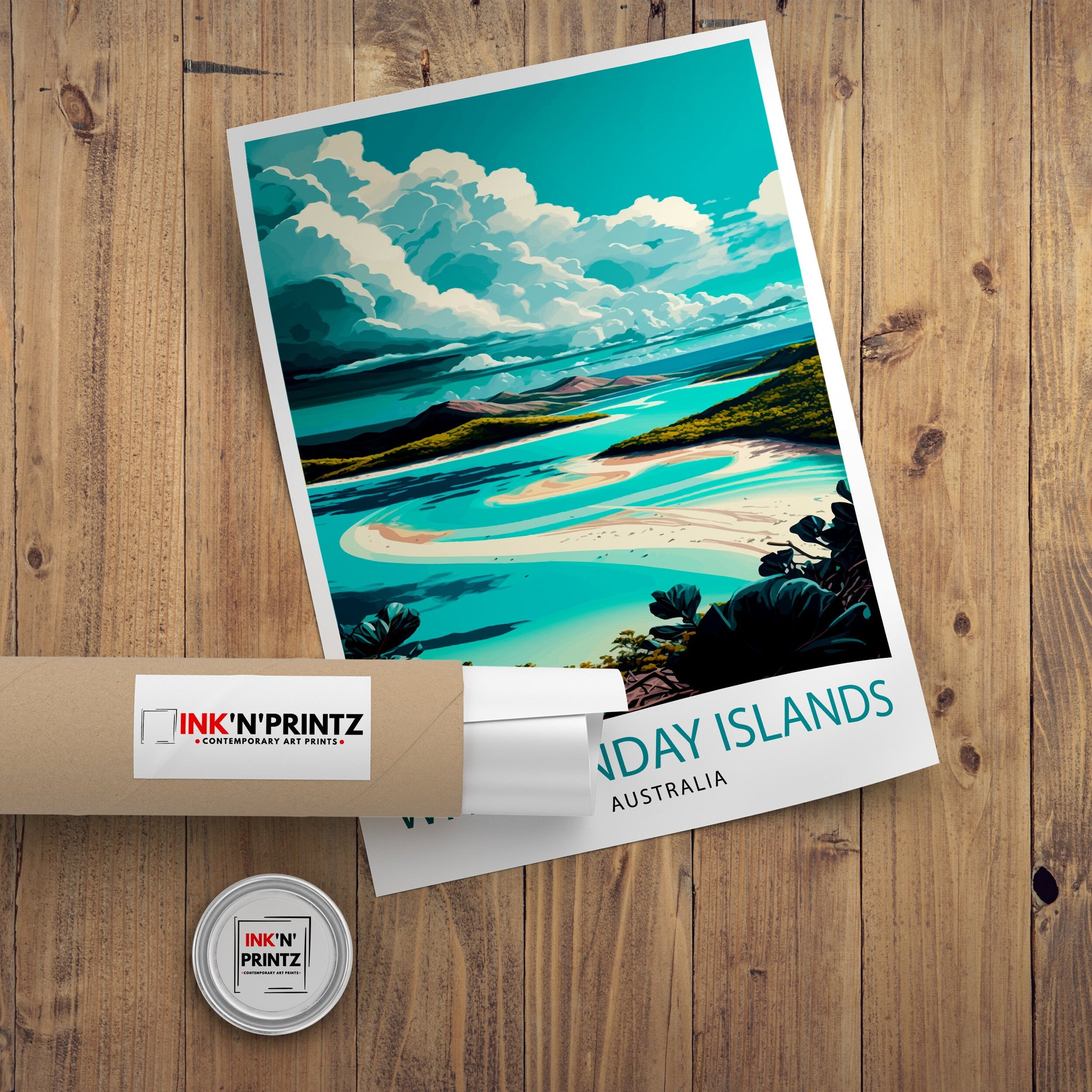 Whitsunday Islands Print, Australia Travel Poster