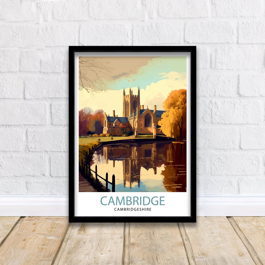 Cambridgeshire Travel Poster Cambridgeshire Wall Art Cambridgeshire Home Decor Cambridgeshire Illustration Cambridgeshire Travel Poster