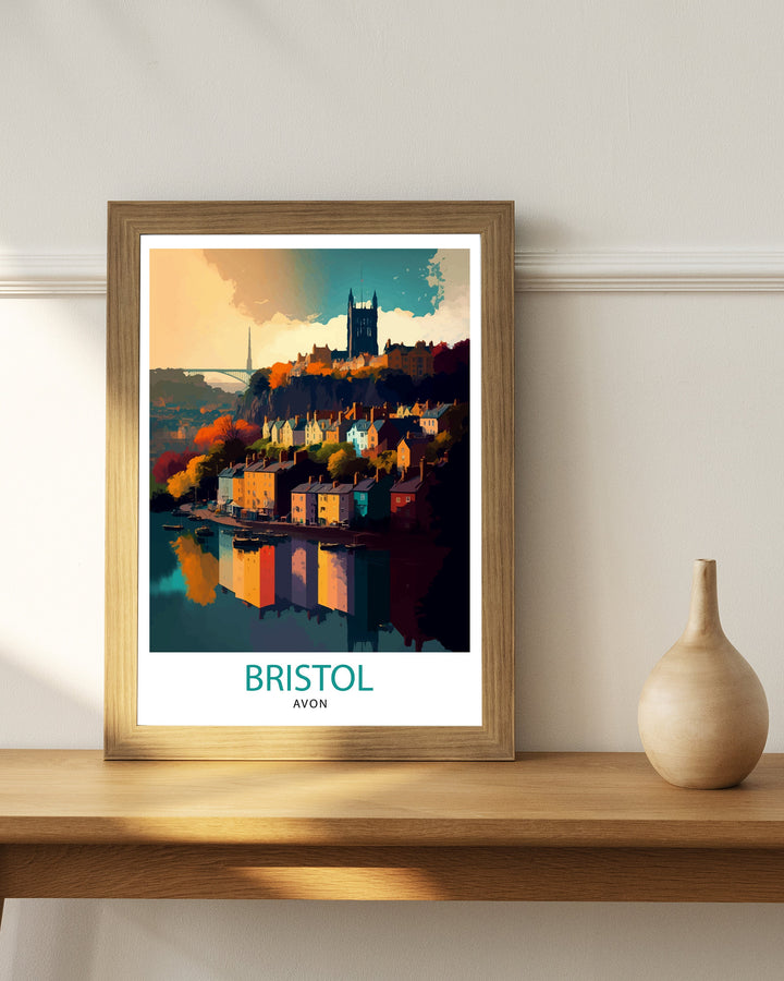 Bristol Travel Poster Bristol Wall Art Bristol Illustration Travel Poster Gift For Bristol UK Home Decor