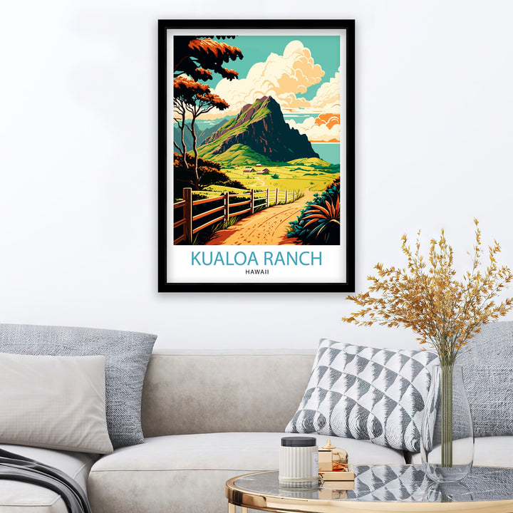 Kualoa Ranch Hawaii Travel Poster Kualoa Ranch Wall Art Kualoa Ranch Poster Hawaii Travel Poster Kualoa Ranch Decor Hawaii Art Poster Kualoa