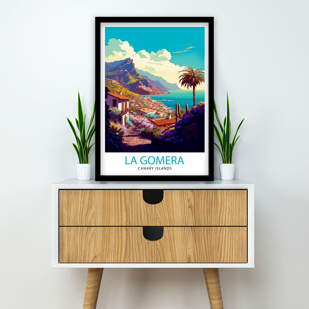 La Gomera Spain Travel Poster La Gomera Wall Art Spain Illustration Travel Poster Gift For Spain Lovers Spain Home Decor