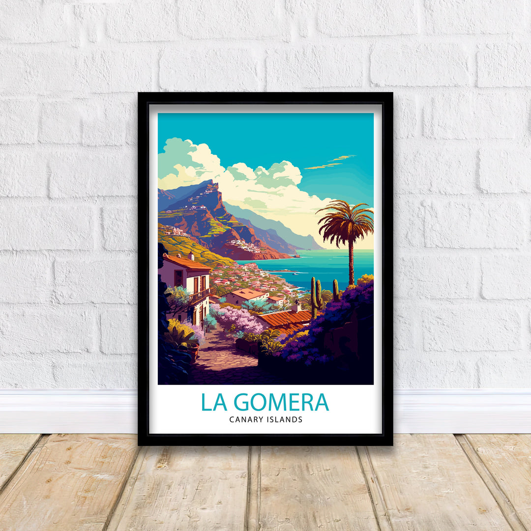 La Gomera Spain Travel Poster La Gomera Wall Art Spain Illustration Travel Poster Gift For Spain Lovers Spain Home Decor