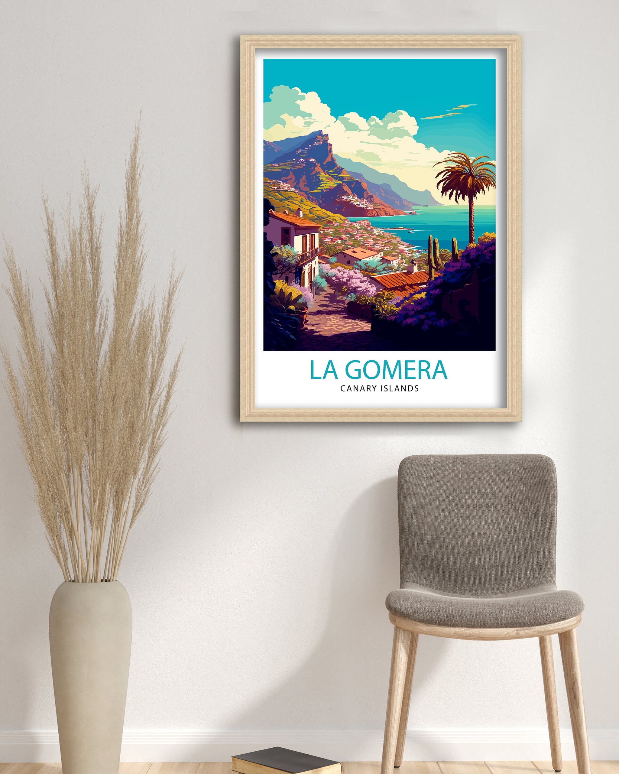La Gomera Spain Travel Print La Gomera Wall Art Spain Illustration Travel Poster Gift For Spain Lovers Spain Home Decor