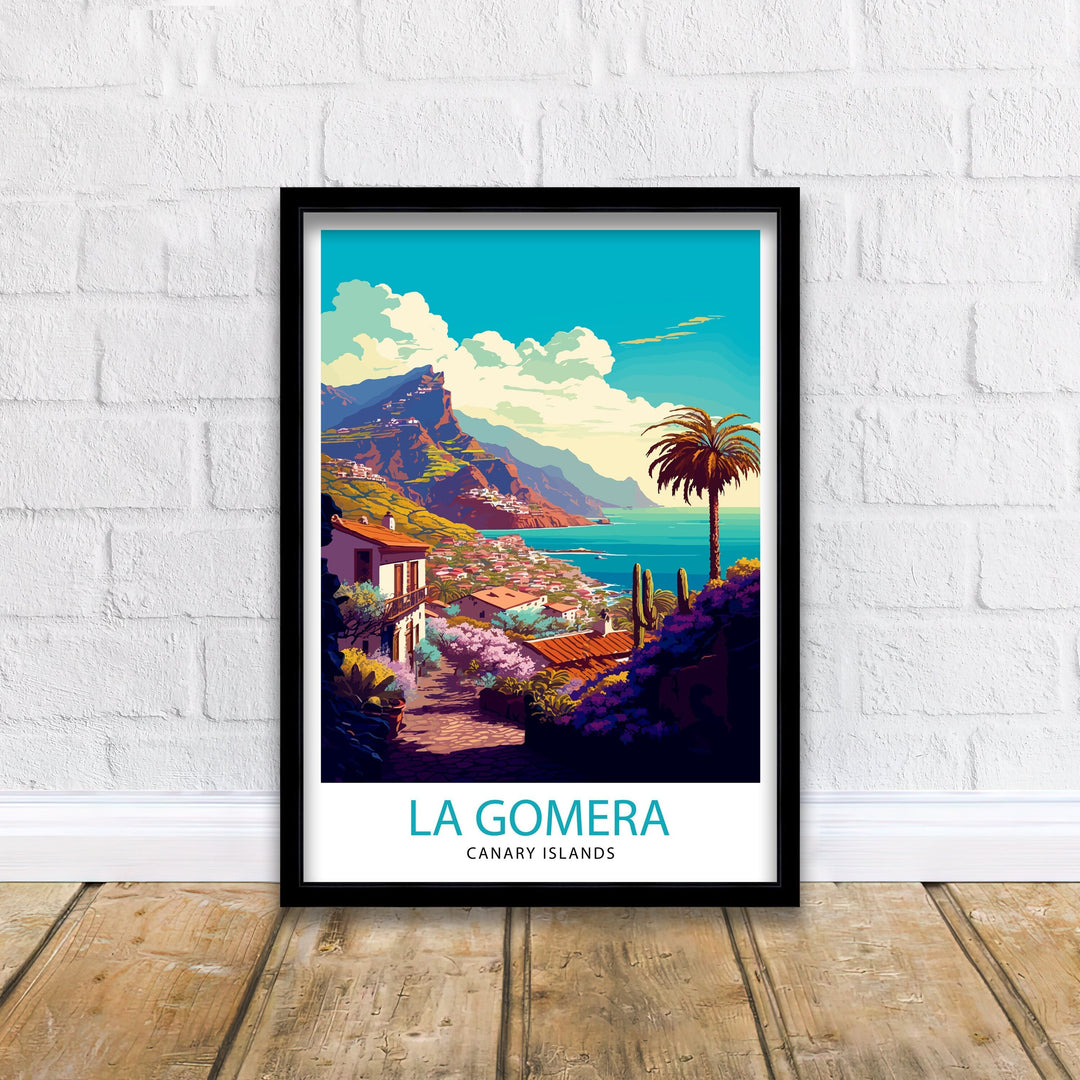 La Gomera Spain Travel Poster La Gomera Wall Art Spain Illustration Travel Poster Gift For Spain Lovers Spain Home Decor