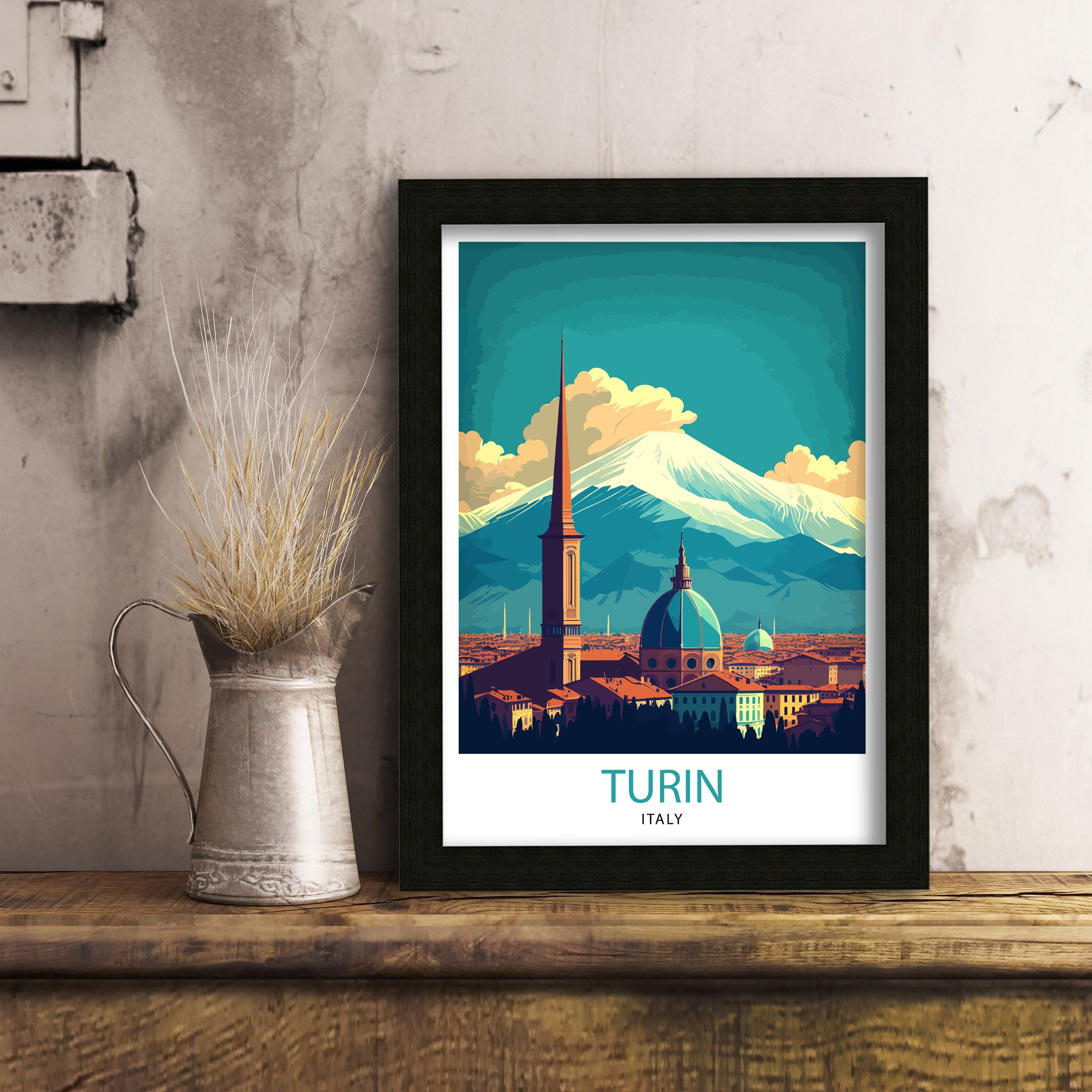 Turin Italy Art Print, Travel Poster, Home Decor