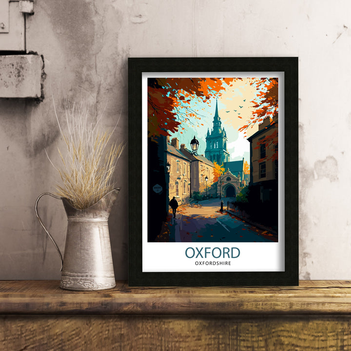 Oxford UK Travel Poster Oxford Wall Art Oxford Illustration England Travel Poster Oxfordshire Gift Oxford Home Decor