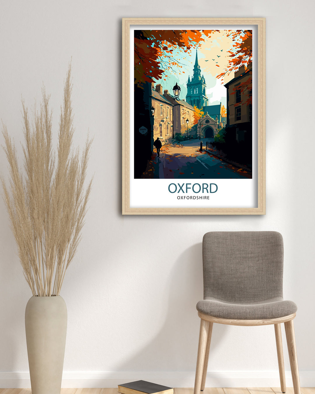 Oxford UK Travel Poster Oxford Wall Art Oxford Illustration England Travel Poster Oxfordshire Gift Oxford Home Decor