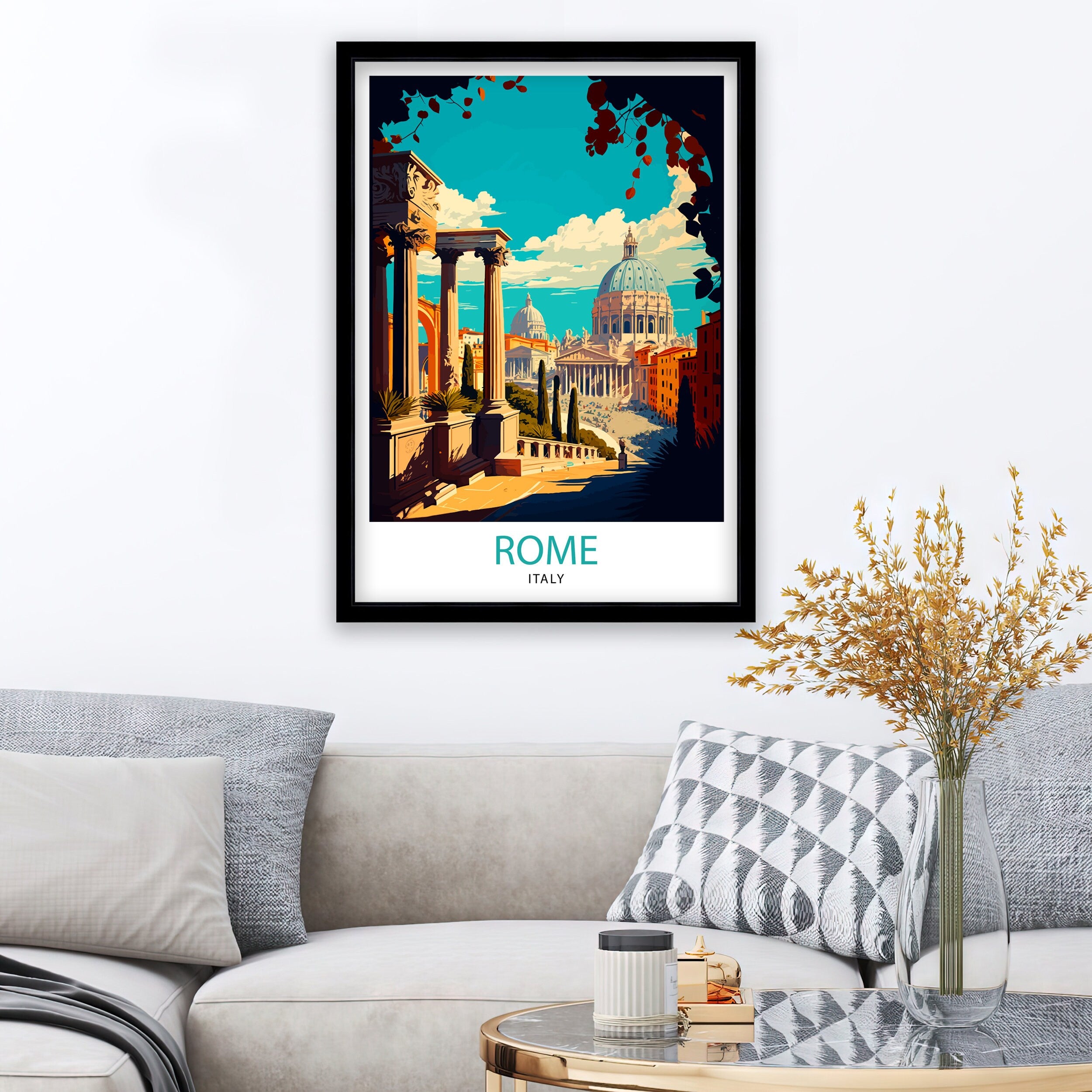 Rome Italy Travel Poster, Italian Home Decor