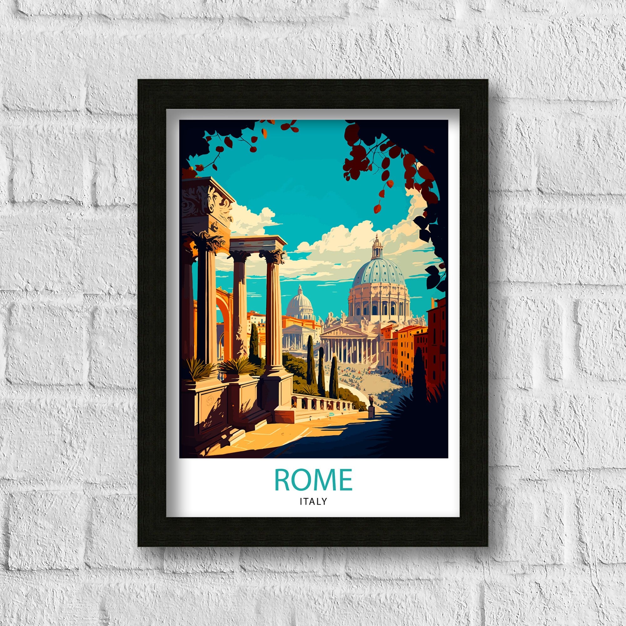 Rome Italy Travel Poster, Italian Home Decor