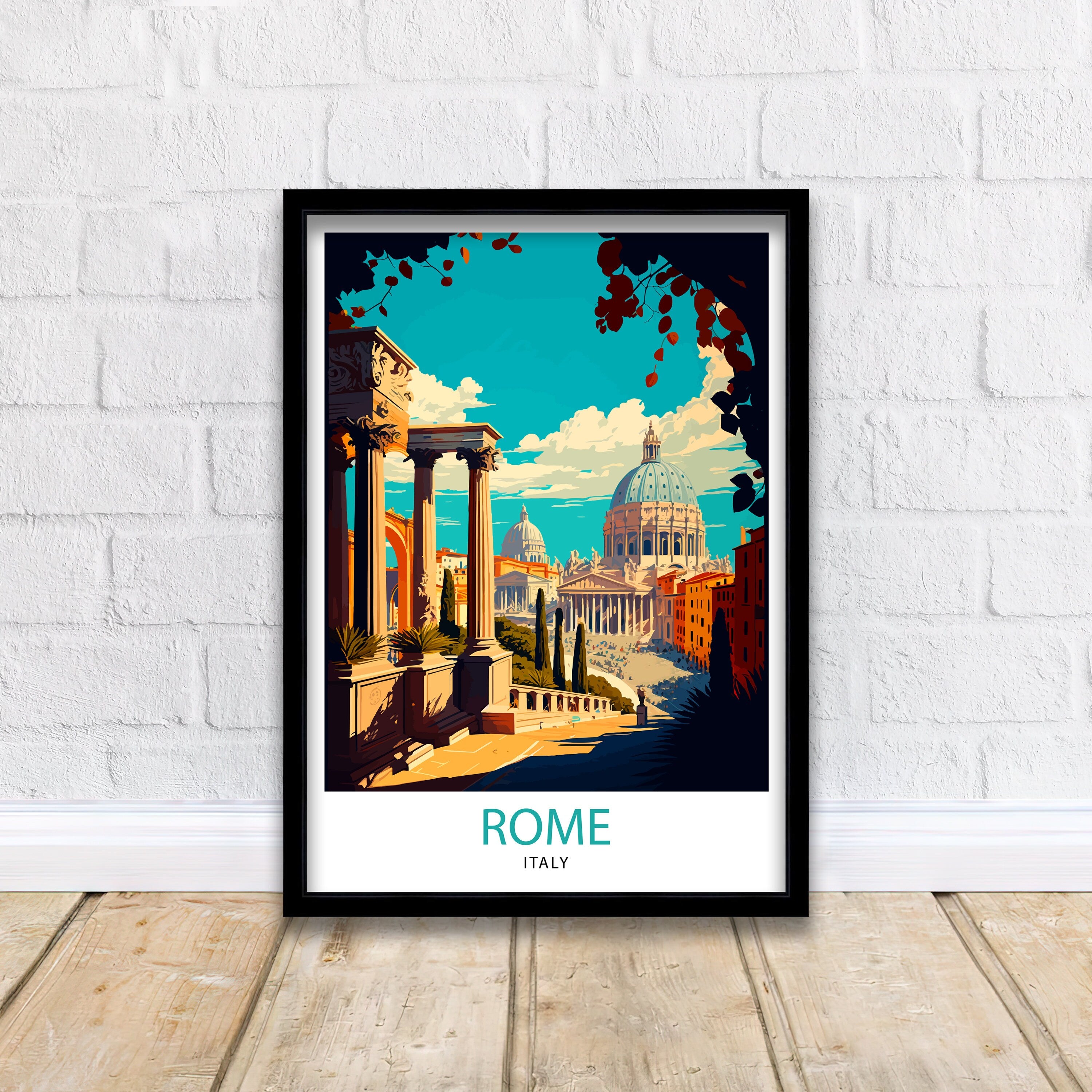 Rome Italy Travel Poster, Italian Home Decor