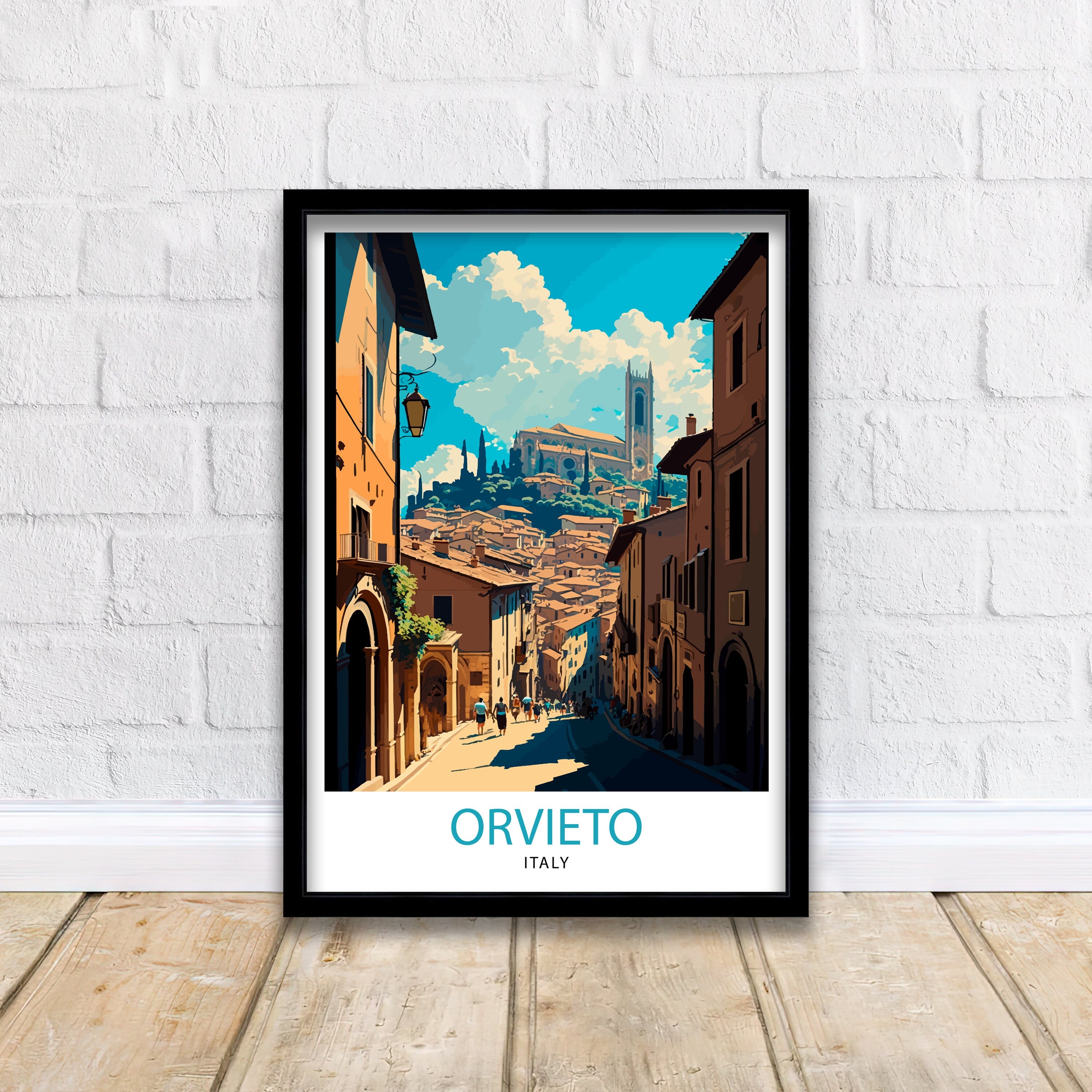 Orvieto Italy Cityscape Art Print, Italy Travel Poster