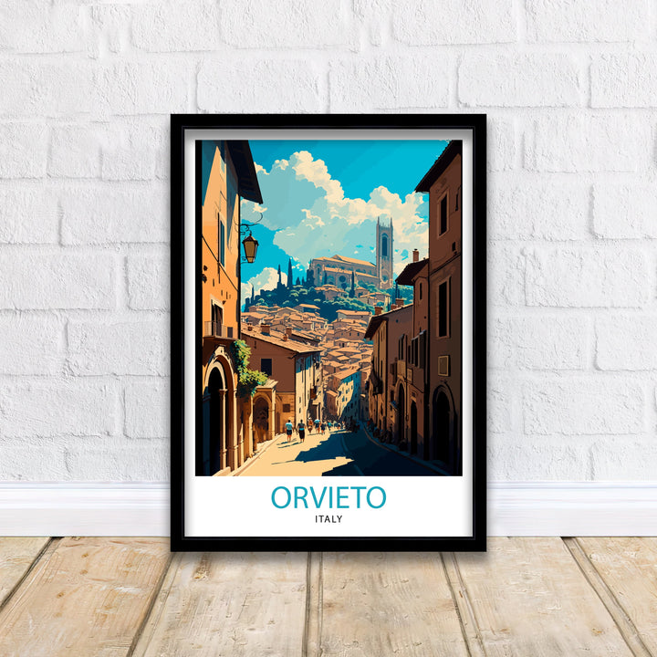 Orvieto Italy Travel Poster Orvieto Wall Art Italy Travel Poster Orvieto Cityscape Italy Illustration Gift for Italy Lovers Home Decor