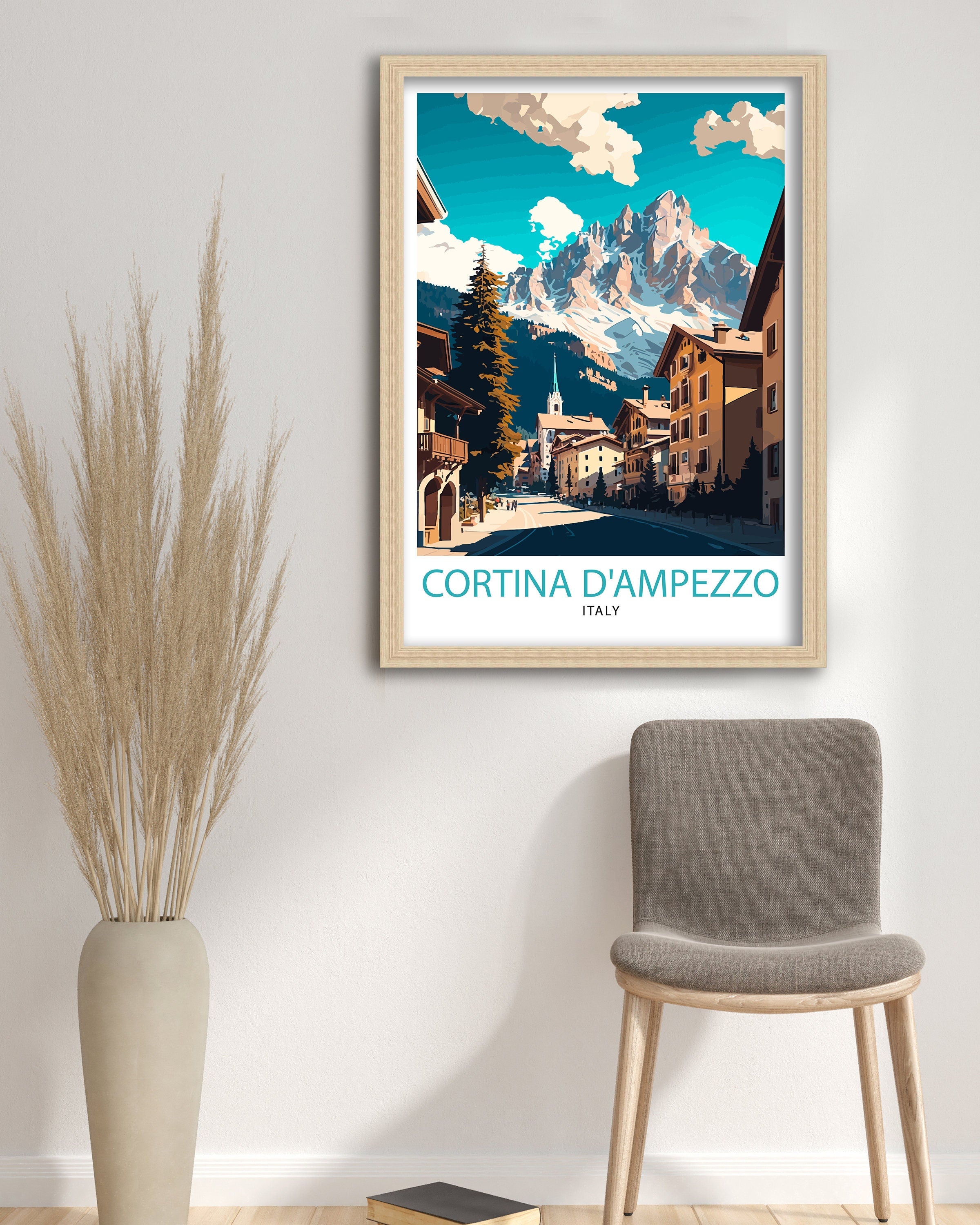 Cortina D'Ampezzo Italy Travel Poster, Matt Print