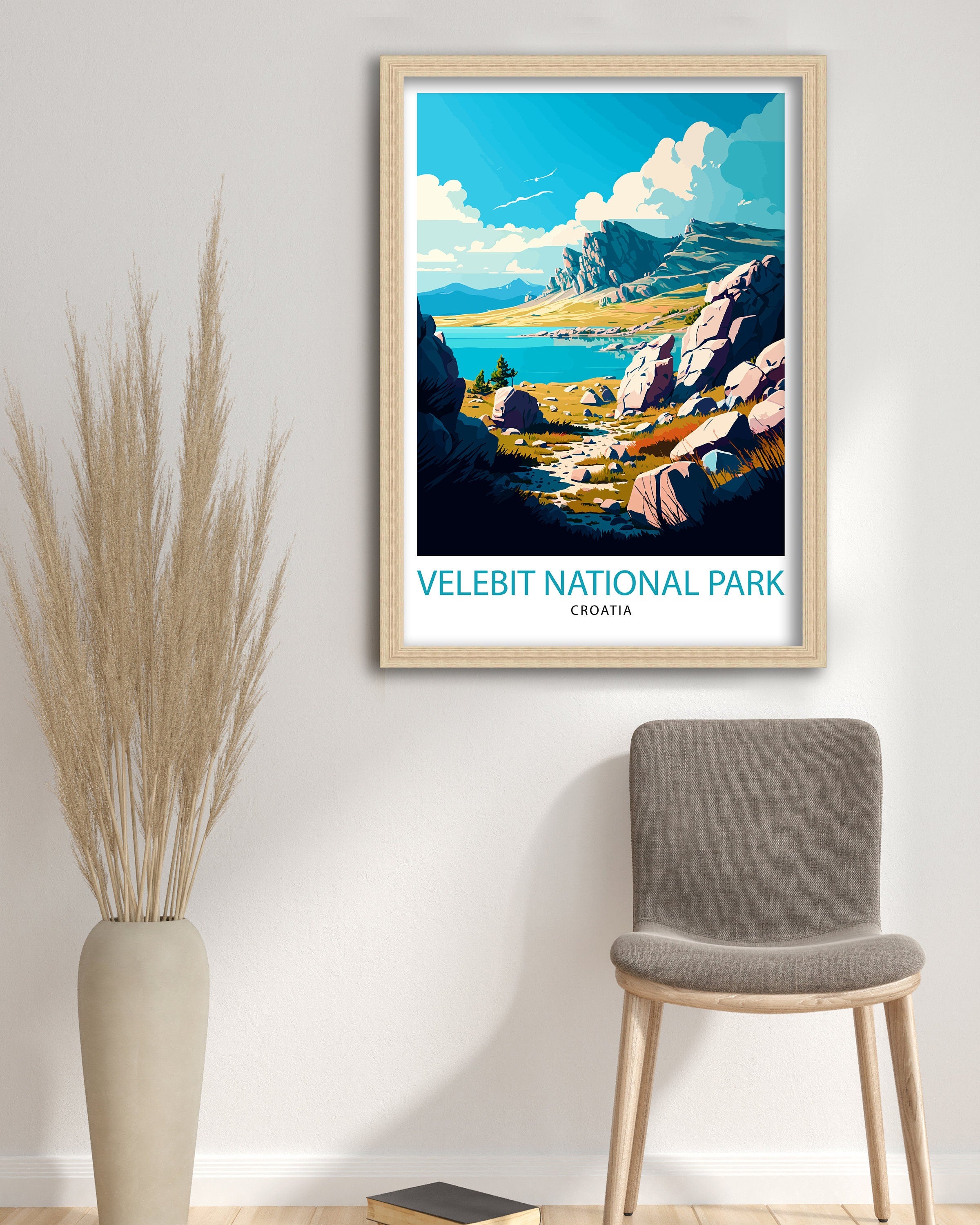 Velebit National Park Art Print, Croatia Travel Poster