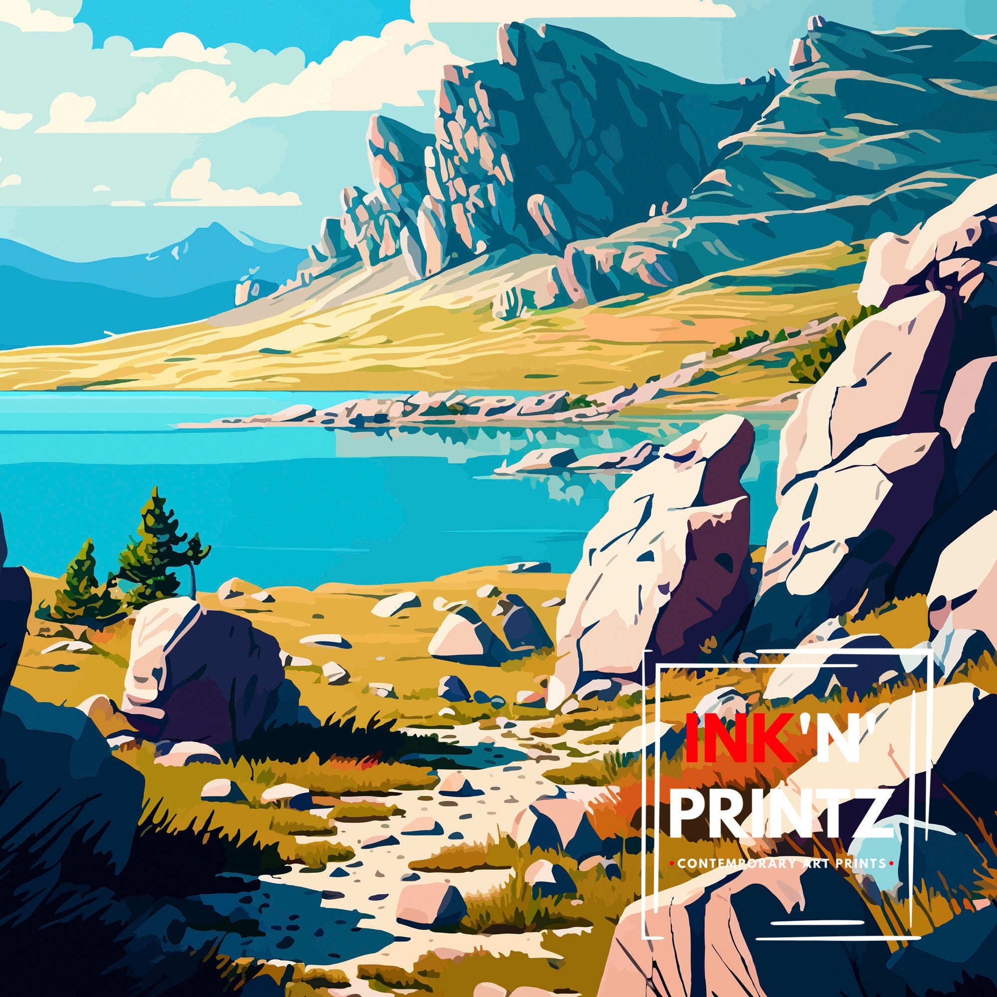 Velebit National Park Art Print, Croatia Travel Poster