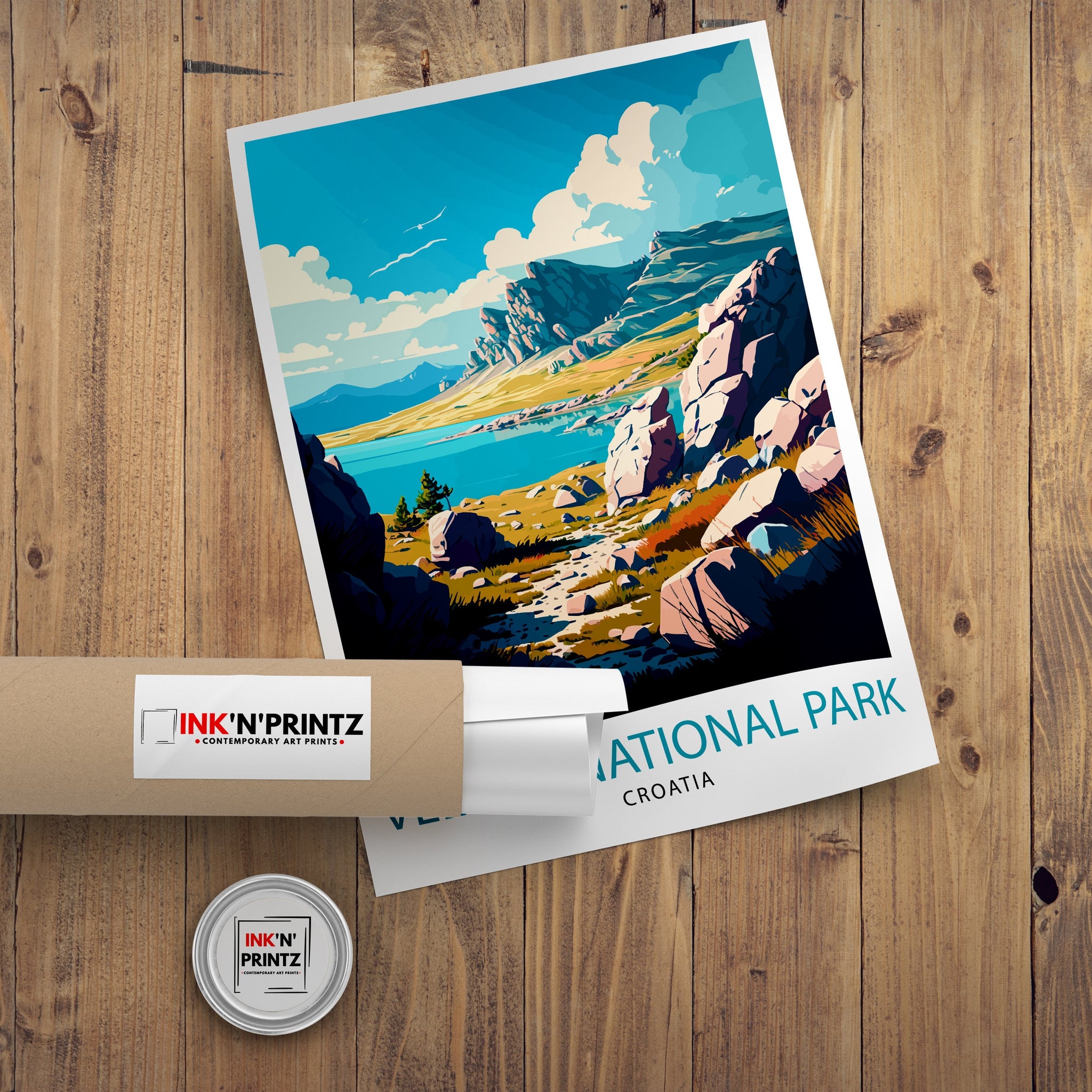 Velebit National Park Art Print, Croatia Travel Poster