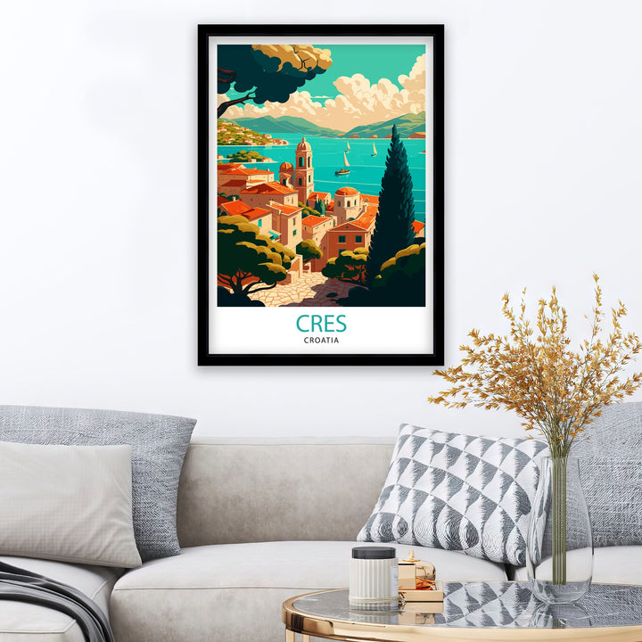 Cres Croatia Travel Poster Cres Wall Art Croatia Travel Poster Travel Decor Croatia