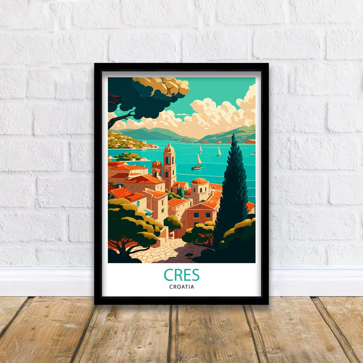 Cres Croatia Travel Poster Cres Wall Art Croatia Travel Poster Travel Decor Croatia