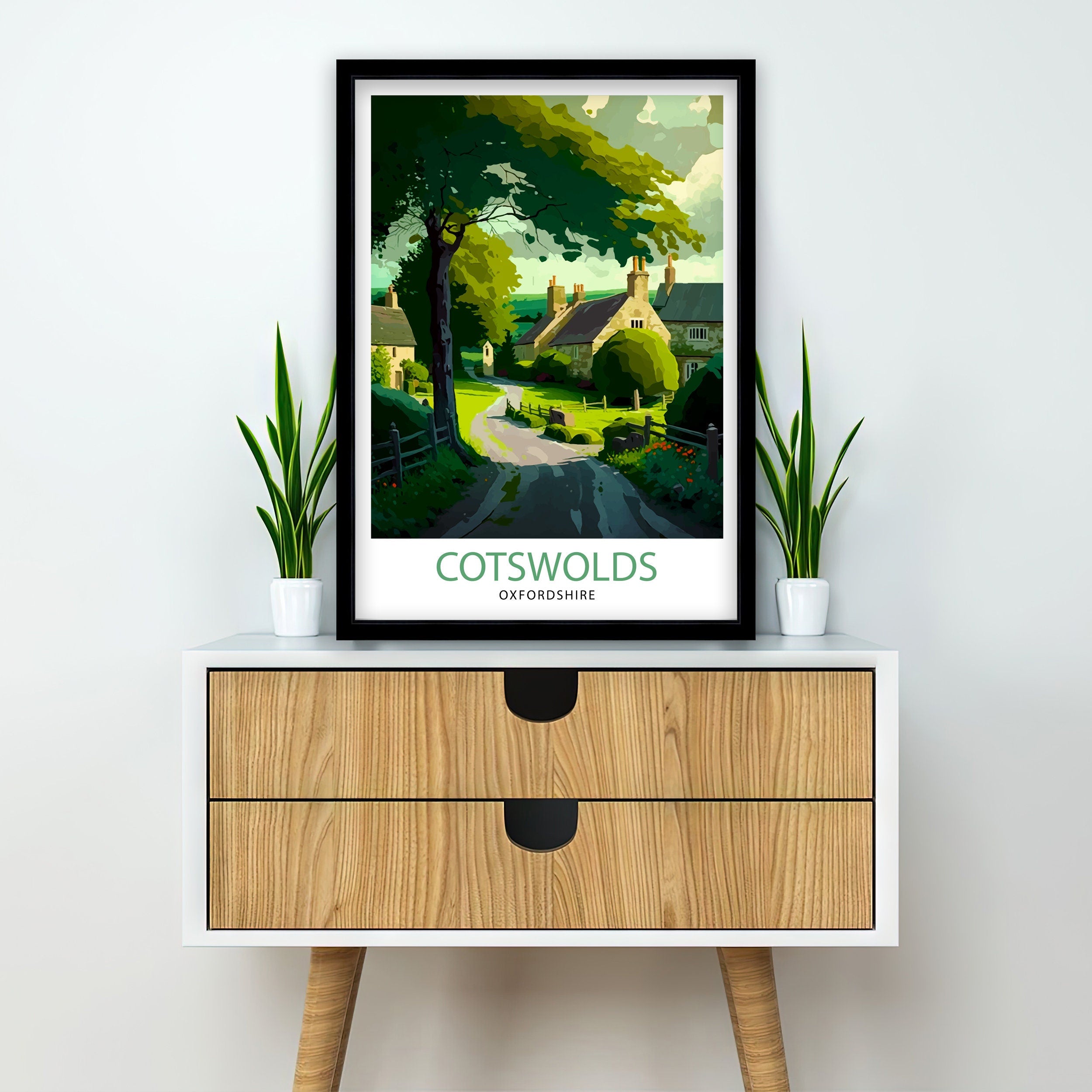 Cotswolds Travel Poster | English Countryside Art Print