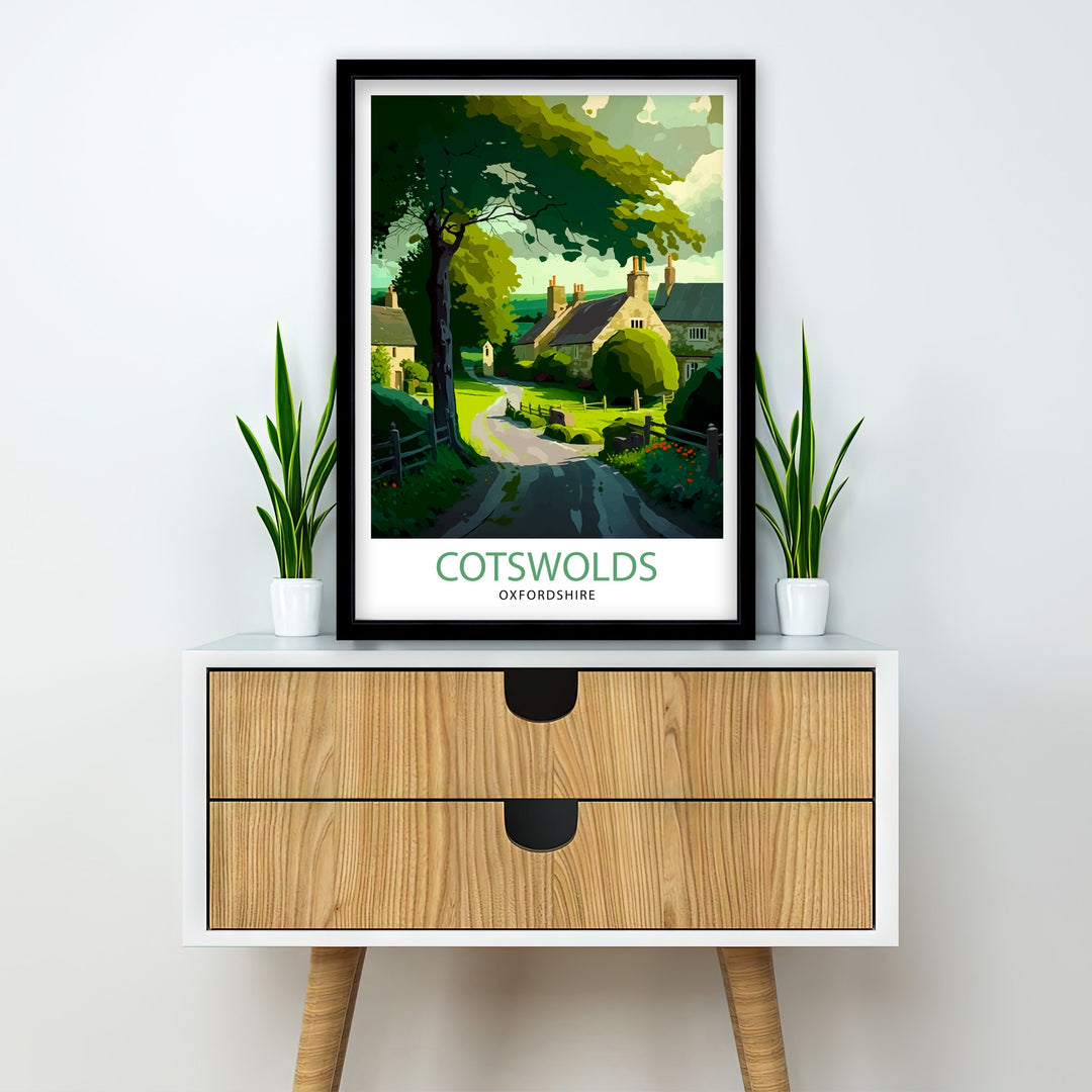 Cotswolds Travel Poster Cotswolds Wall Art Cotswolds Illustration Travel Poster Gift Cotswolds Home Decor