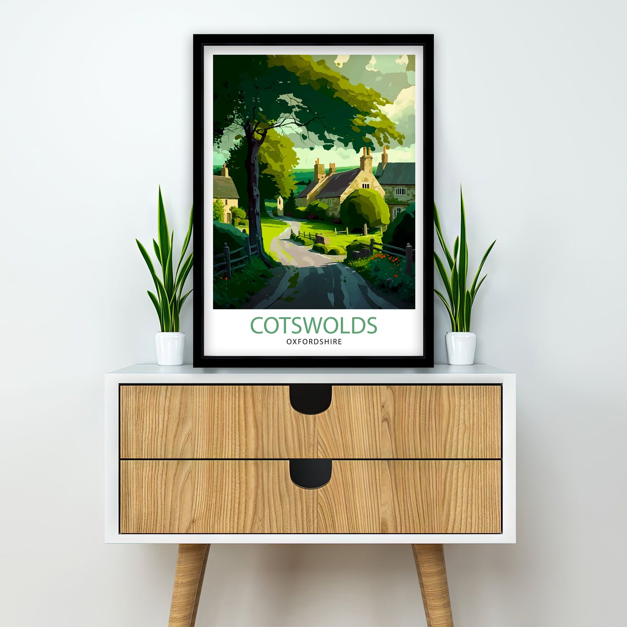 Cotswolds Travel Poster | English Countryside Art Print