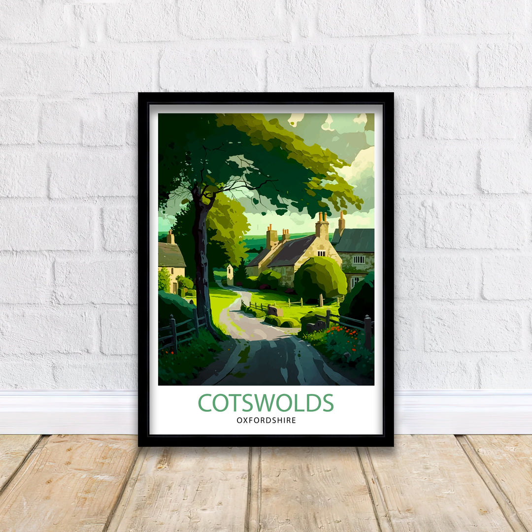 Cotswolds Travel Poster Cotswolds Wall Art Cotswolds Illustration Travel Poster Gift Cotswolds Home Decor