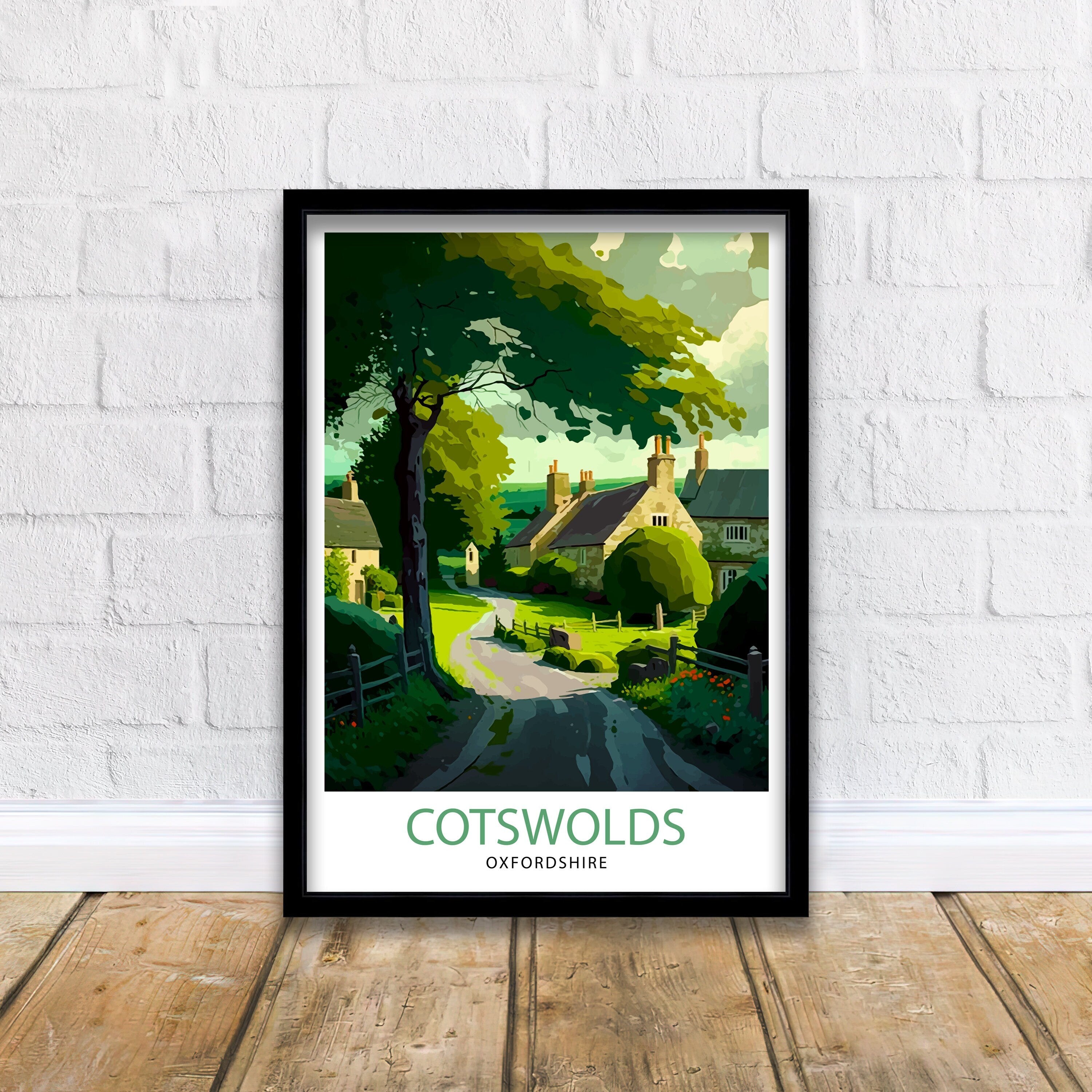 Cotswolds Travel Poster | English Countryside Art Print