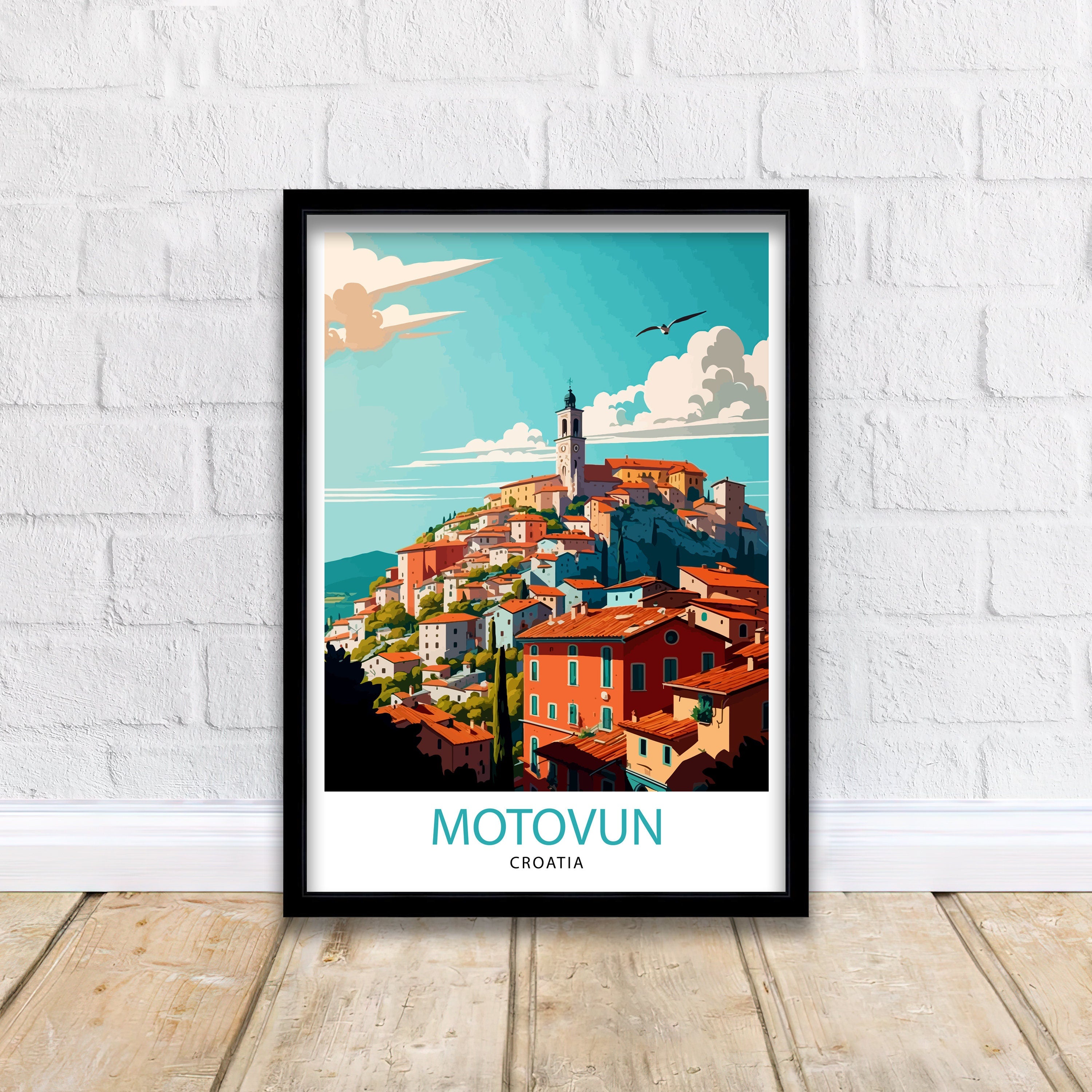 Motovun Croatia Travel Print Motovun Wall Art Motovun Home Decor Motovun Illustration Croatia Travel Poster Motovun Gift