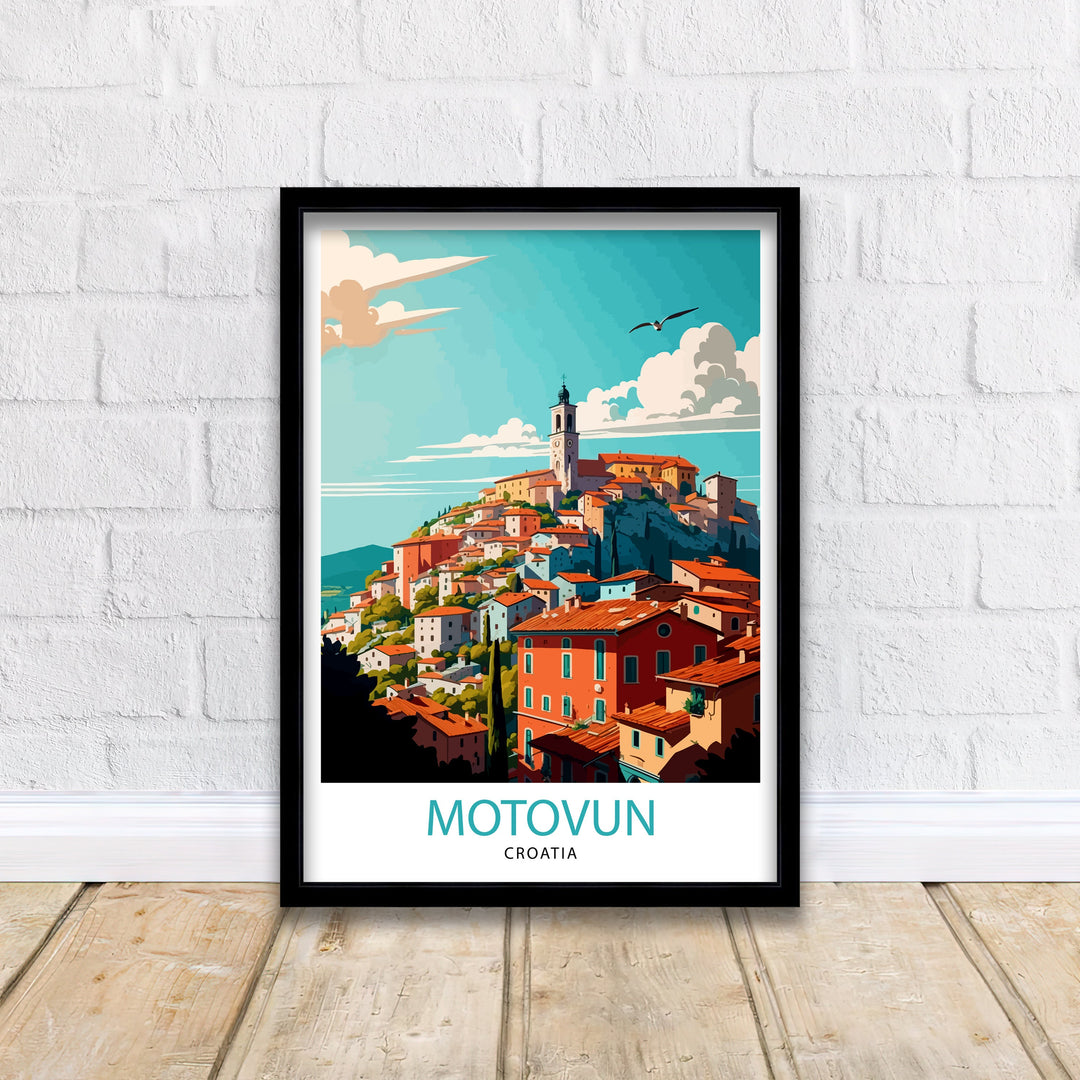 Motovun Croatia Travel Poster Motovun Wall Art Motovun Home Decor Motovun Illustration Croatia Travel Poster Motovun Gift