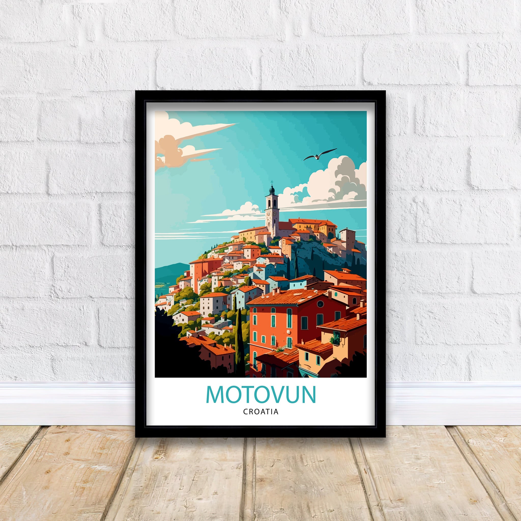 Motovun Croatia Travel Print Motovun Wall Art Motovun Home Decor Motovun Illustration Croatia Travel Poster Motovun Gift