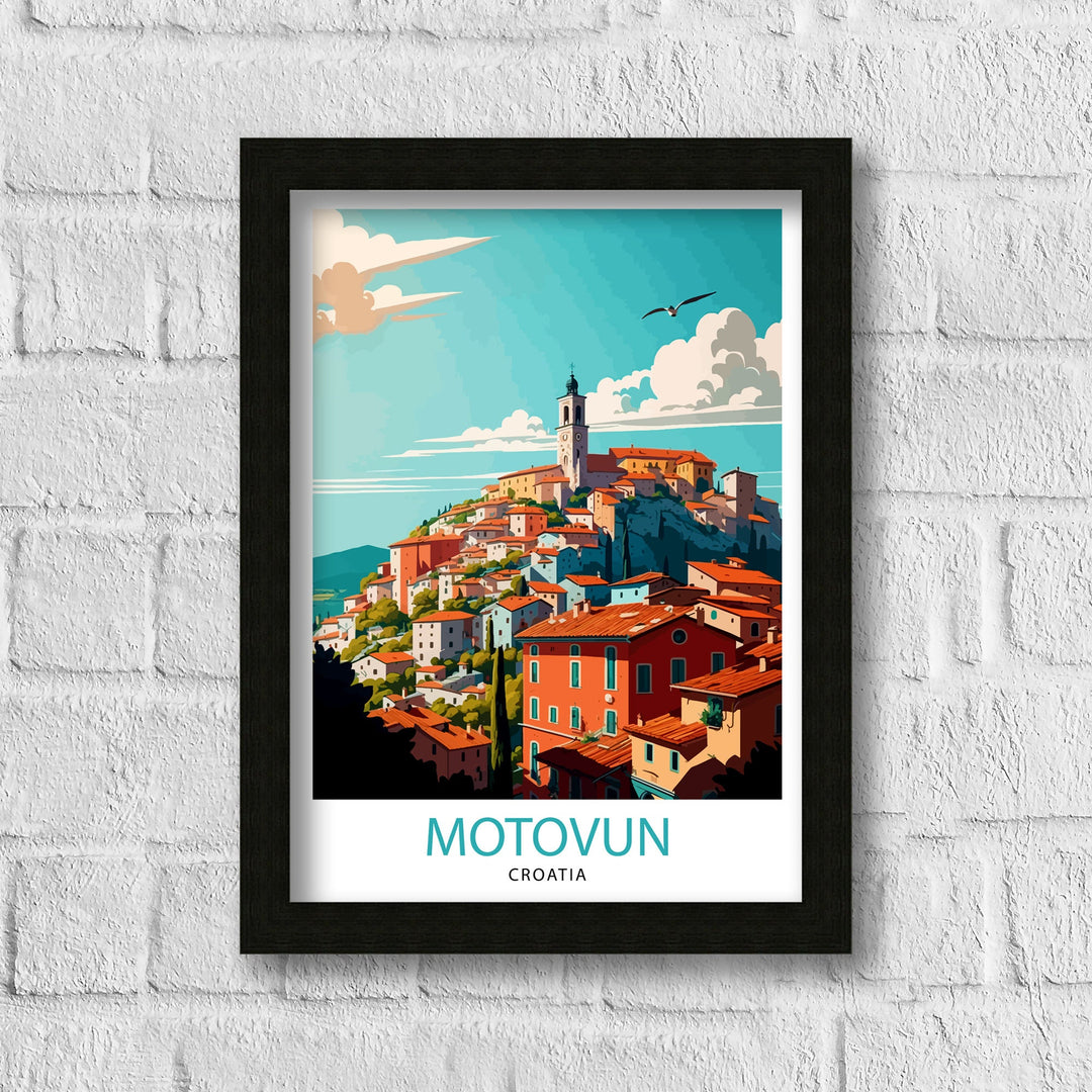 Motovun Croatia Travel Poster Motovun Wall Art Motovun Home Decor Motovun Illustration Croatia Travel Poster Motovun Gift