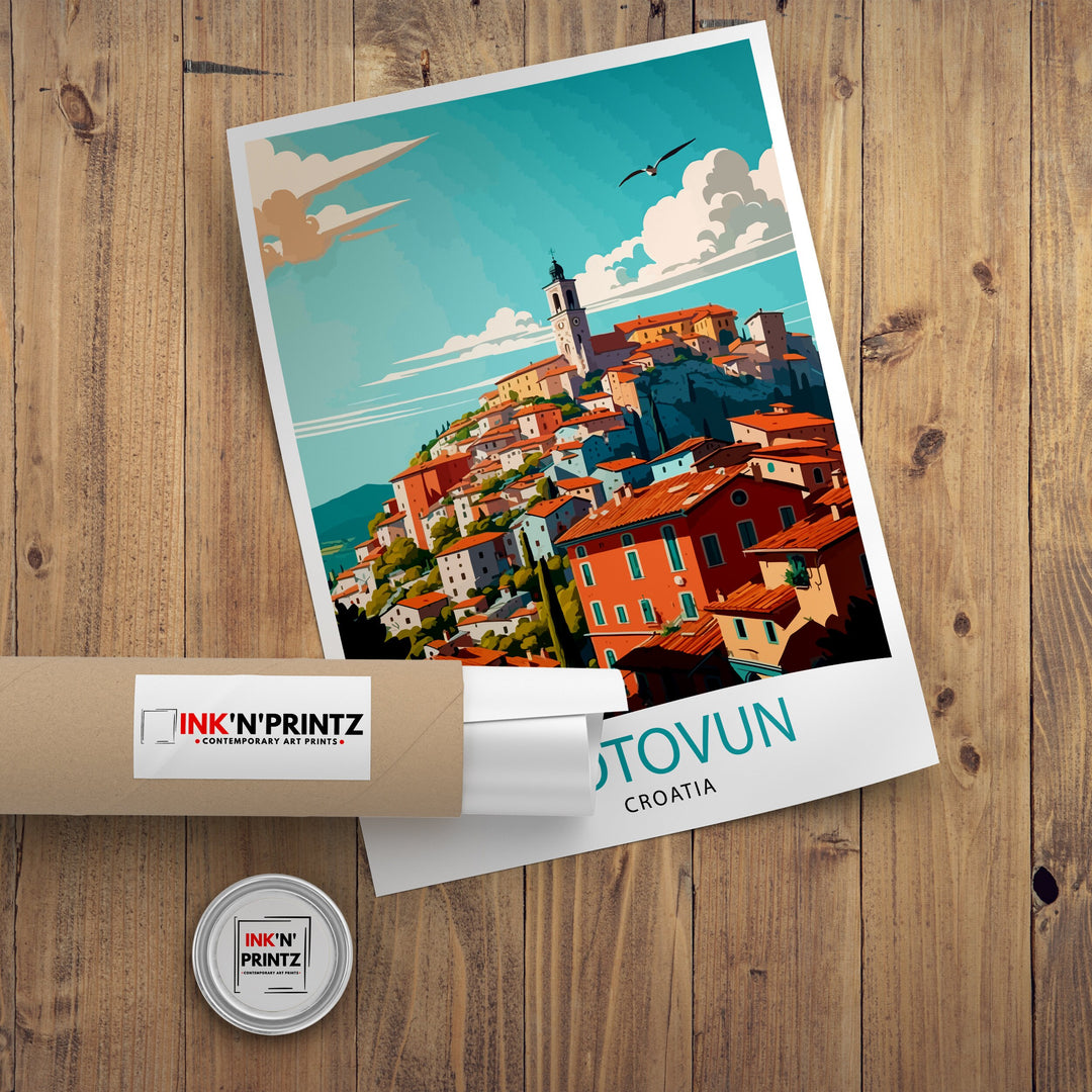 Motovun Croatia Travel Poster Motovun Wall Art Motovun Home Decor Motovun Illustration Croatia Travel Poster Motovun Gift