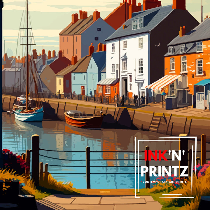 Charlestown Cornwall Travel Poster Charlestown Wall Art Charlestown Illustration Cornwall Travel Poster Charlestown Gift