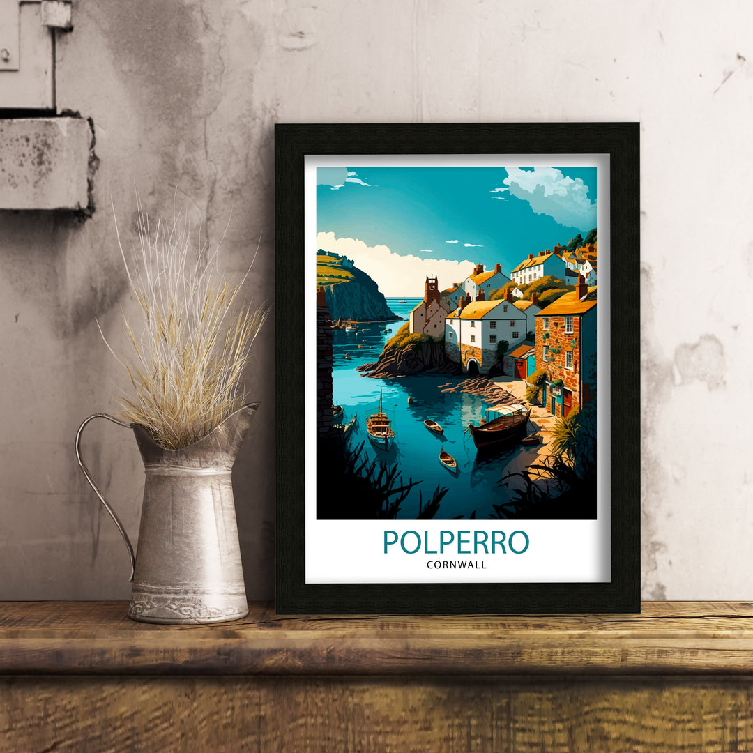 Polperro Cornwall Travel Poster Cornwall