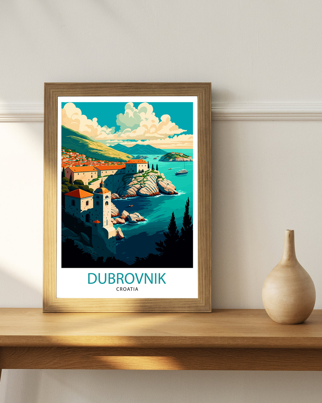 Dubrovnik Croatia Travel Poster Dubrovnik Wall Art Croatia Illustration Dubrovnik Travel Poster Gift for Dubrovnik Croatia Home Decor