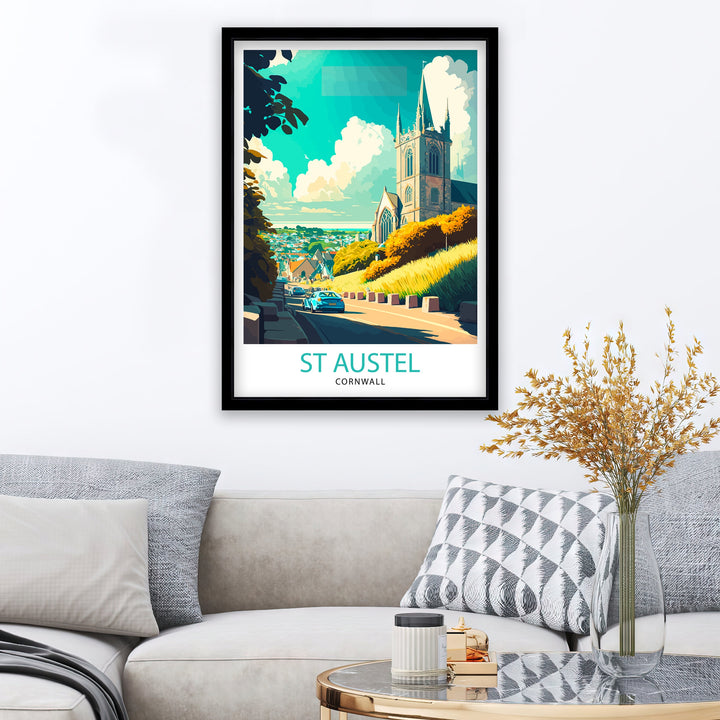 St Austell Cornwall Travel Poster