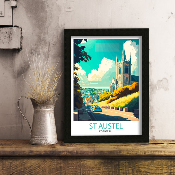 St Austell Cornwall Travel Poster