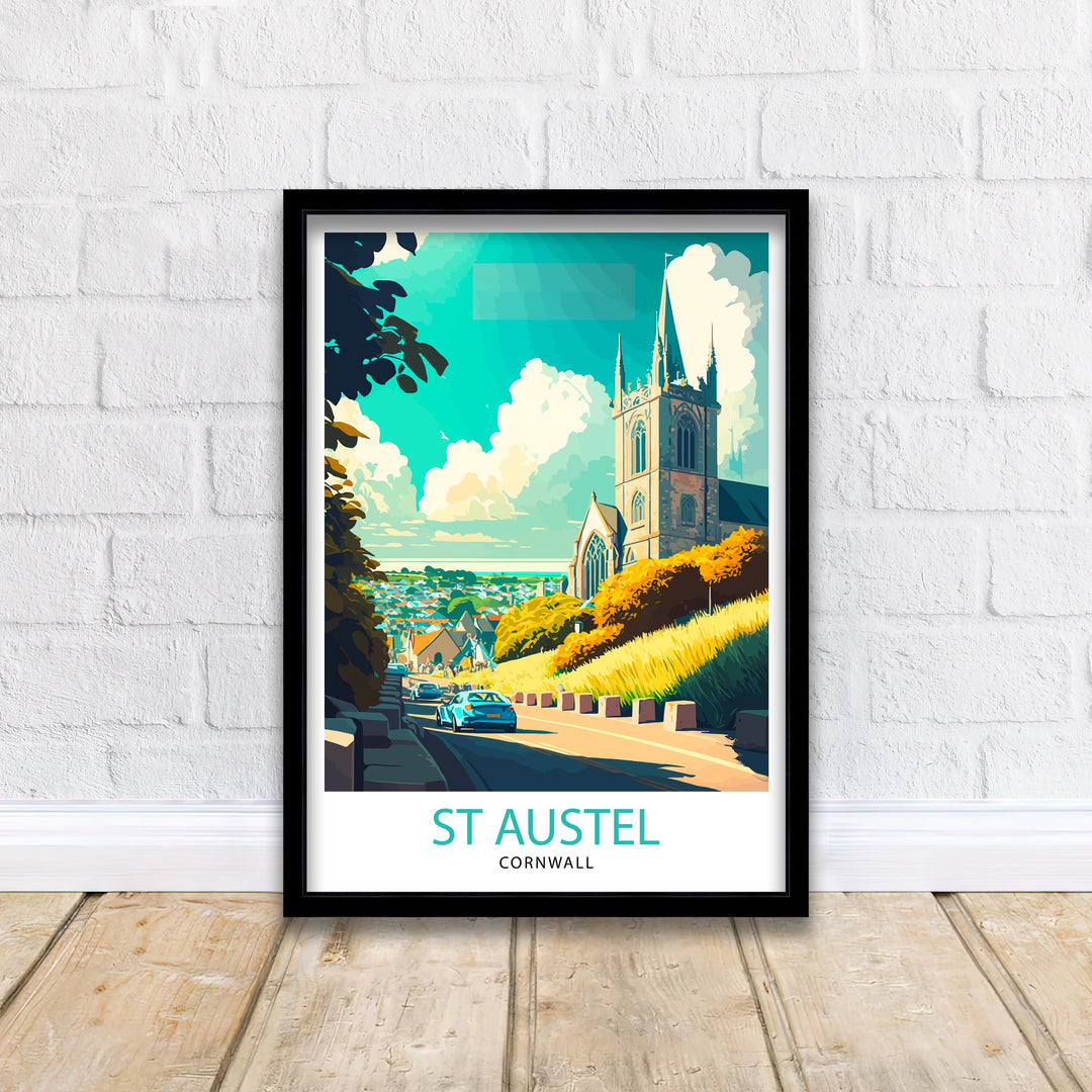 St Austell Cornwall Travel Poster