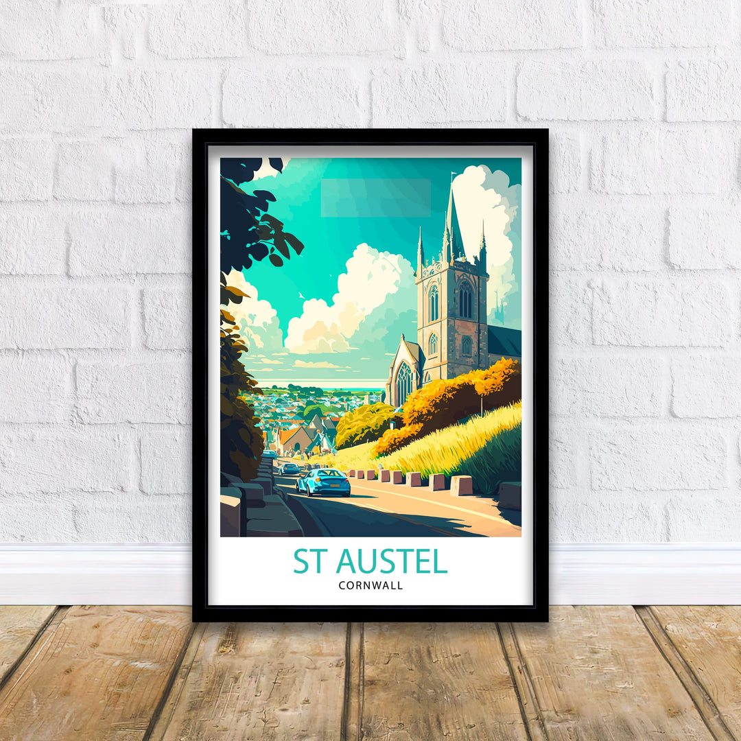 St Austell Cornwall Travel Poster