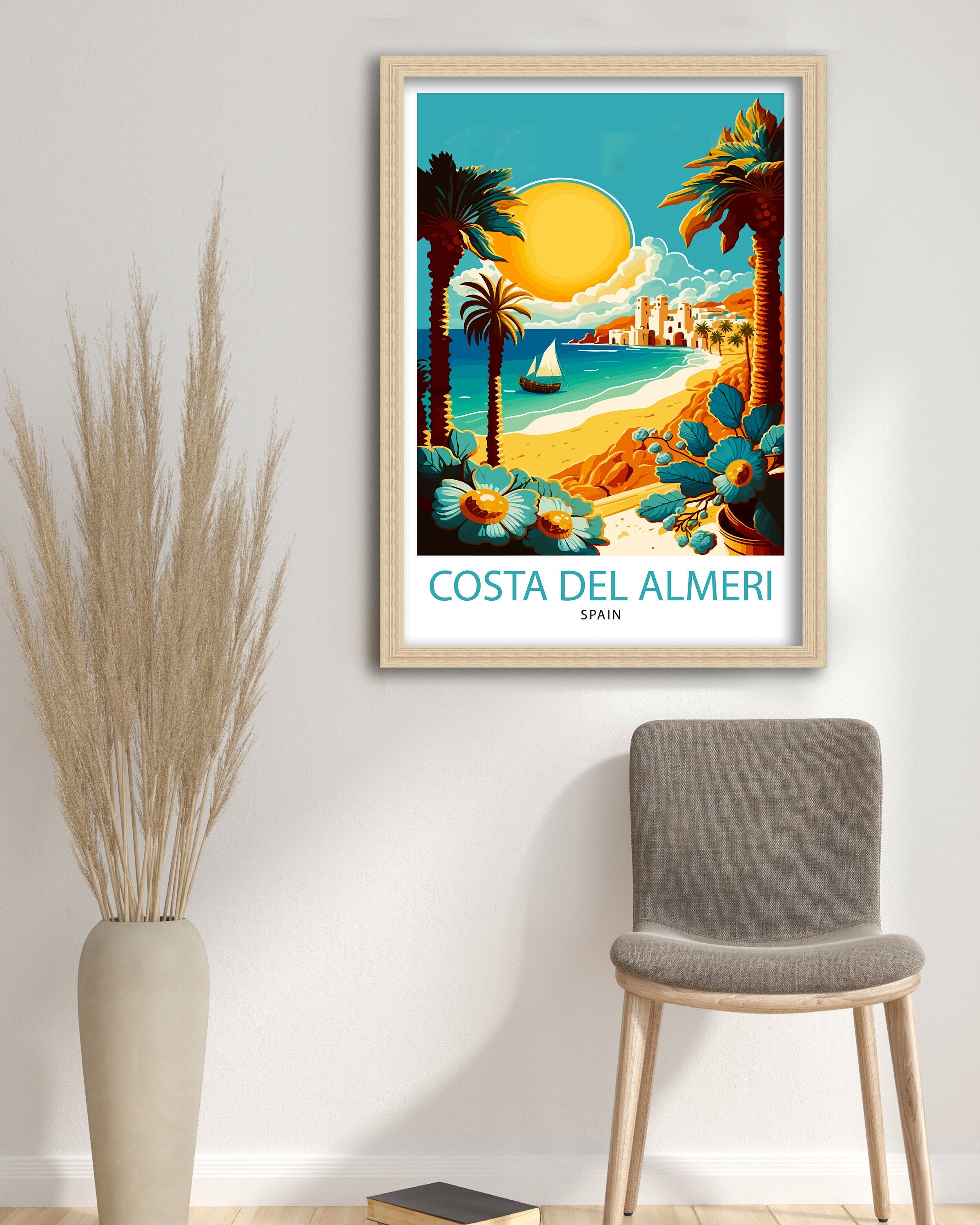 Costa del Almeria Travel Print, Spain Coastal Wall Art