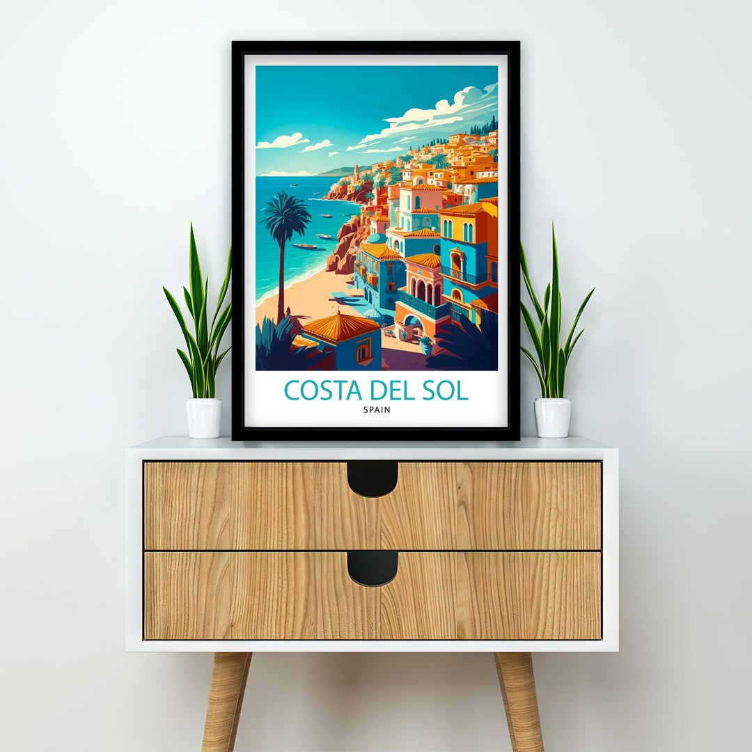 Costa Del Sol Travel Poster , Wall Art Decor, Costa Del Sol Spain Travel Poster, Gift For Spain Lovers, Spain Home Decor