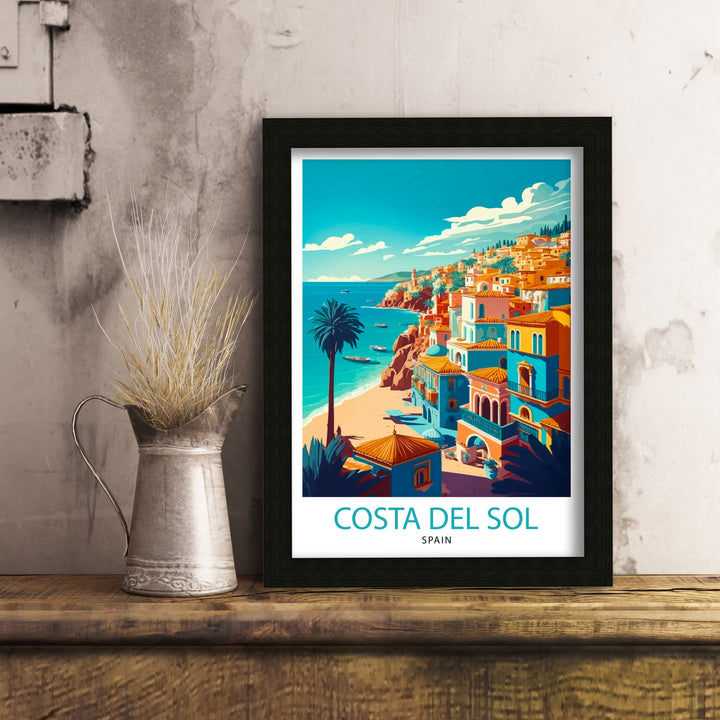 Costa Del Sol Travel Poster , Wall Art Decor, Costa Del Sol Spain Travel Poster, Gift For Spain Lovers, Spain Home Decor